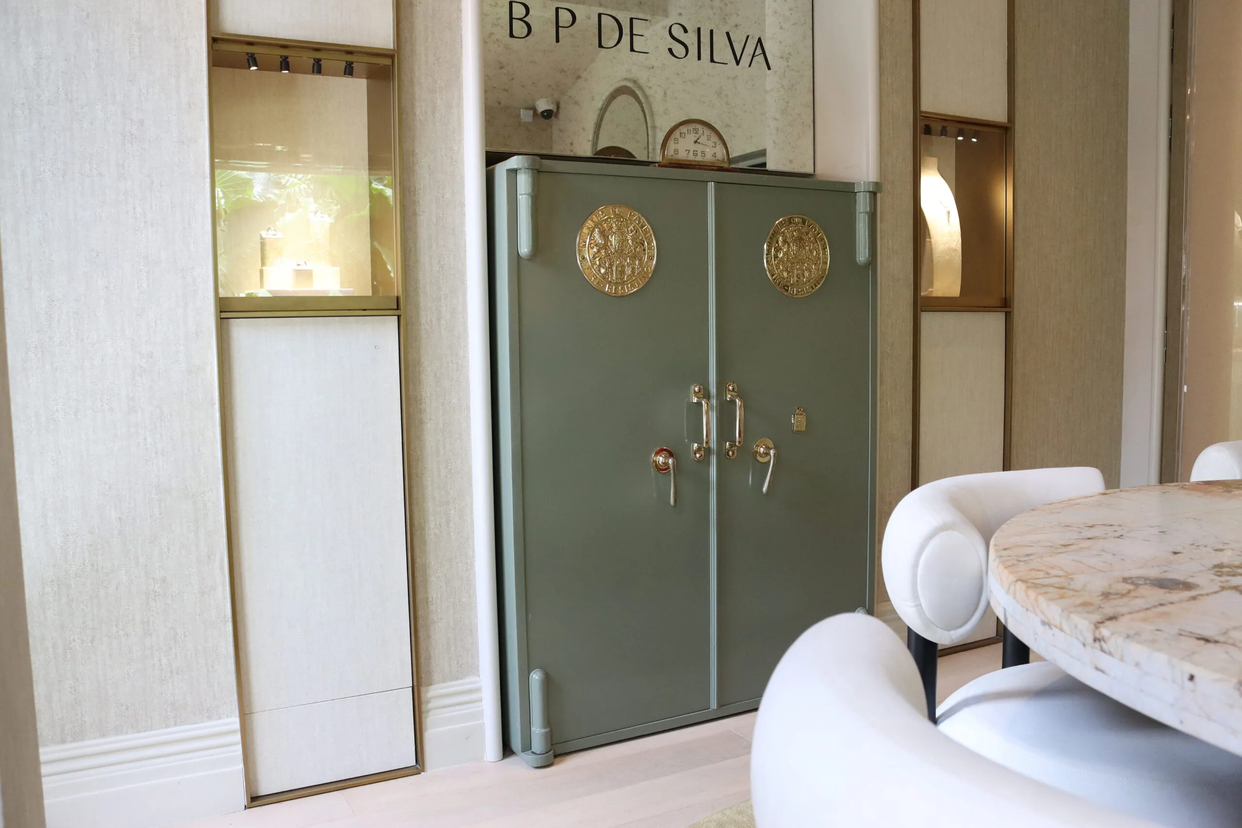 This original sage green safe, which dates to the late 19th century, is the inspiration behind B.P. de Silva’s brand colour palette 