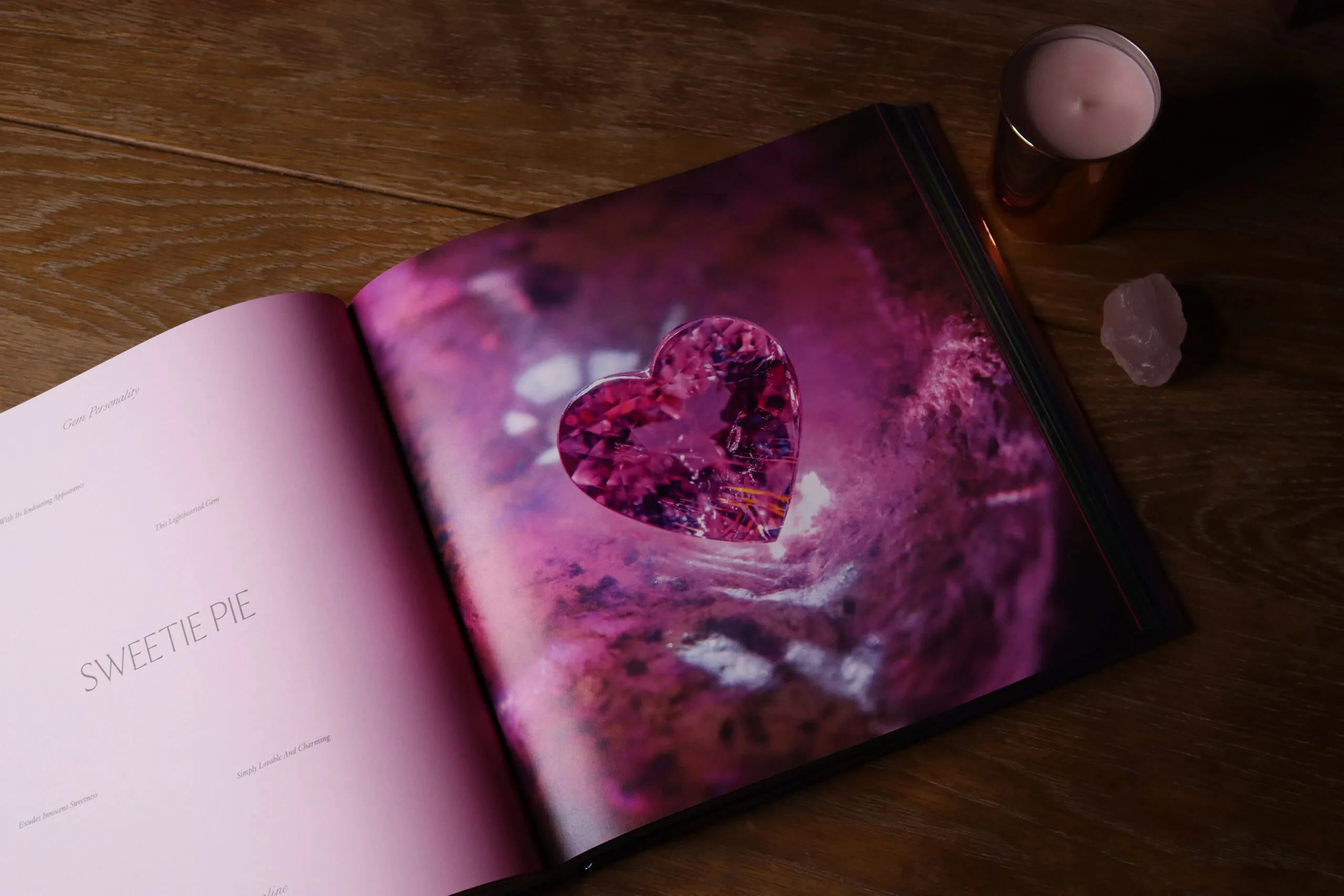 This heart-shaped pink tourmaline, nicknamed 'Sweetie Pie', features in the Gem Love Letters coffee table book by Doris Hangartner 