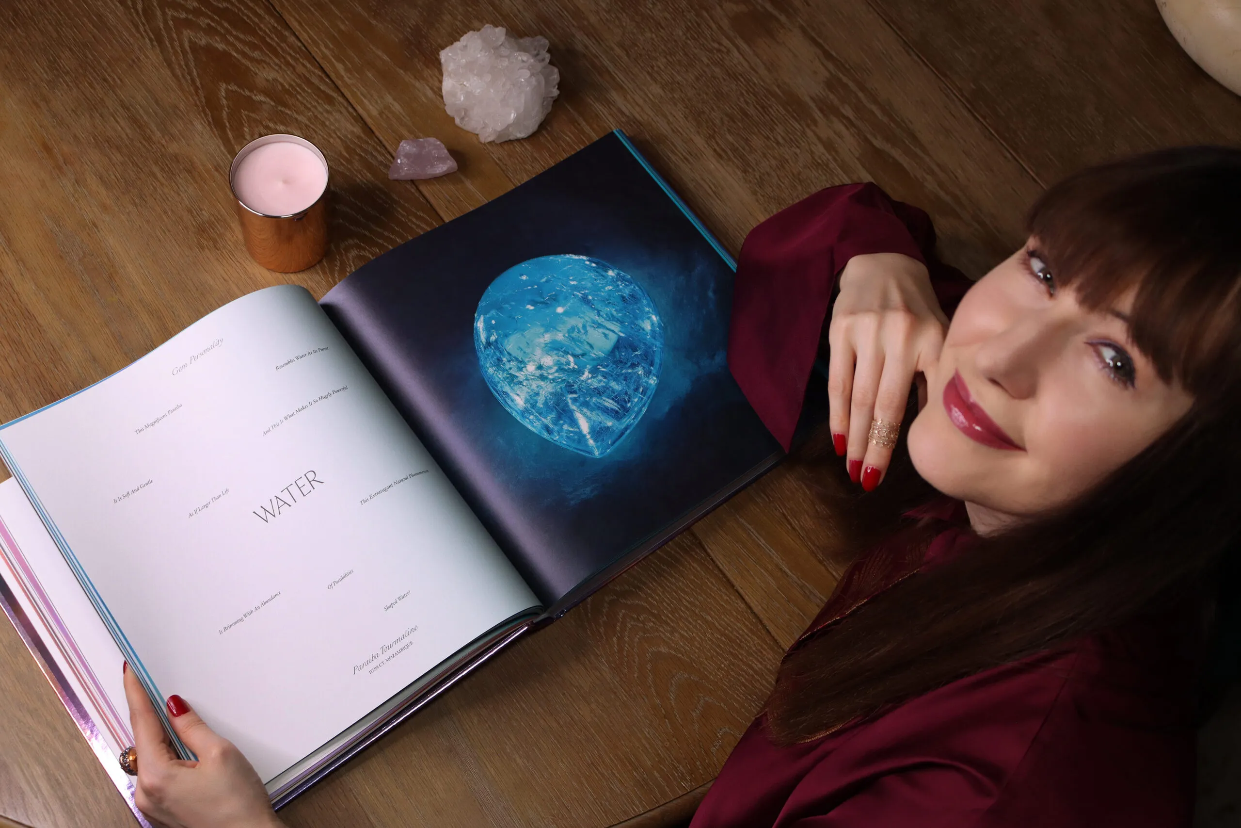 Katerina Perez is drawn to a sensational 117.99-carat Paraiba tourmaline from Mozambique in the pages of Gem Love Letters by Doris Hangartner