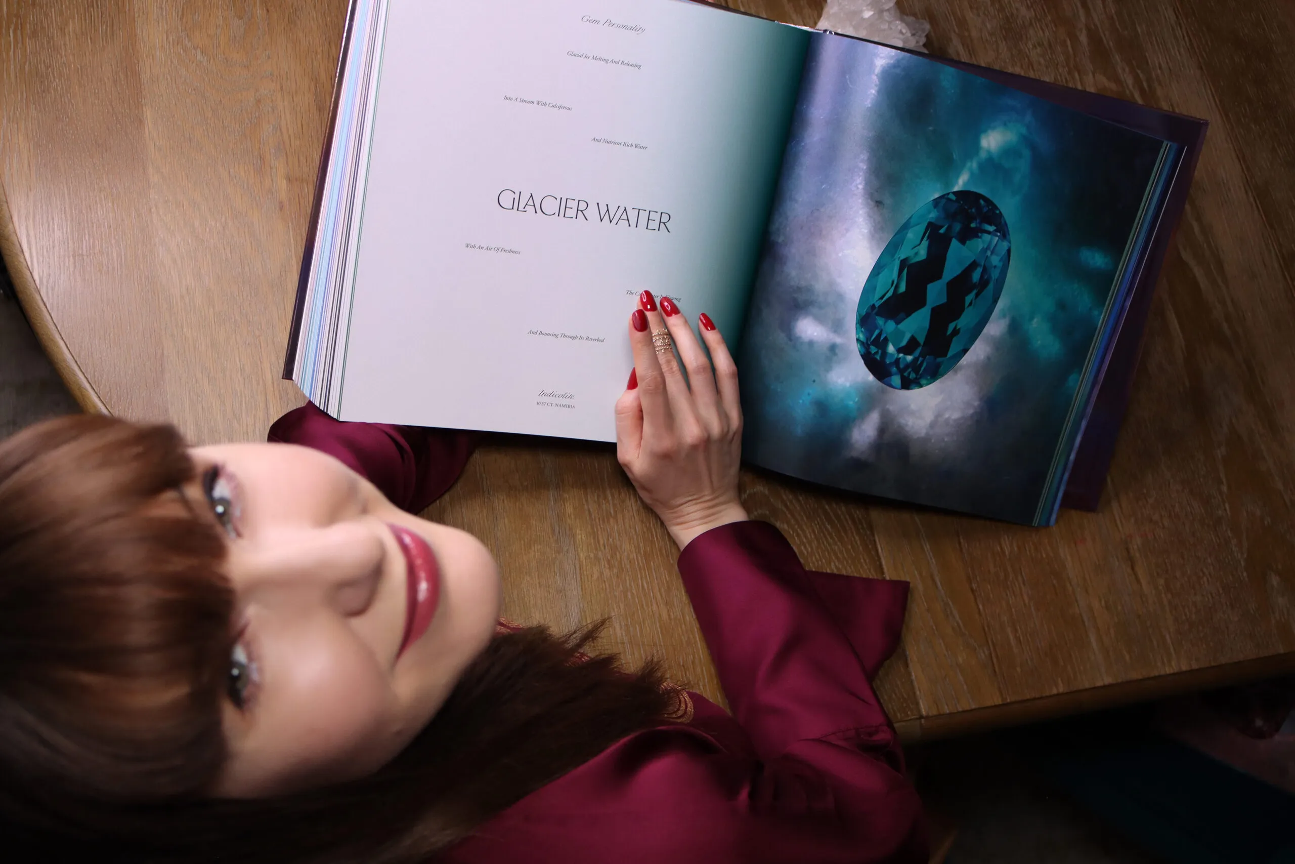 Katerina Perez considers the ‘Glacier Water’ 10.57-carat Namibian indicolite in the pages of Gem Love Letters by Doris Hangartner