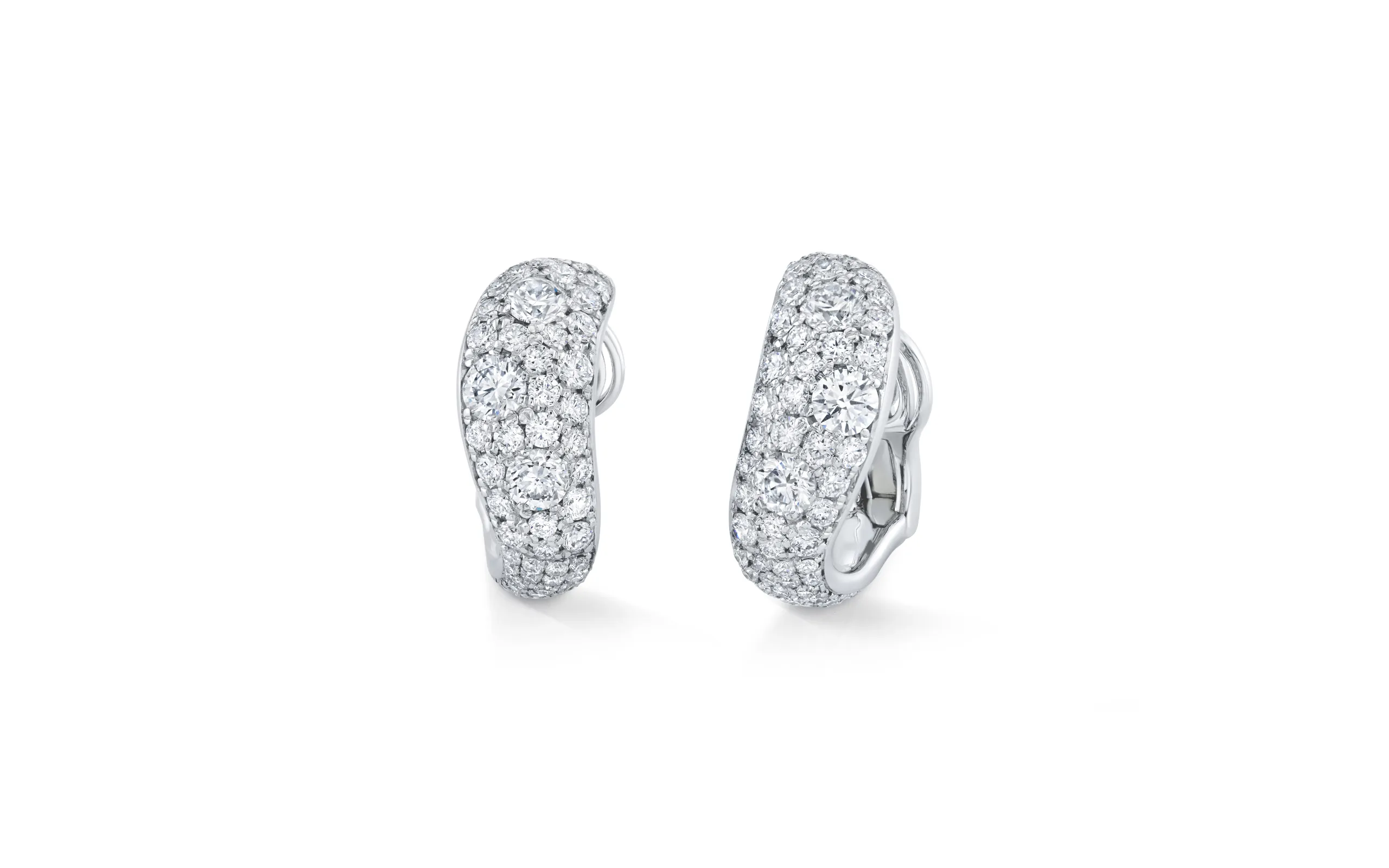 Isabel Gemology Maria huggies with 2.27 carats of diamonds in 14k white gold 