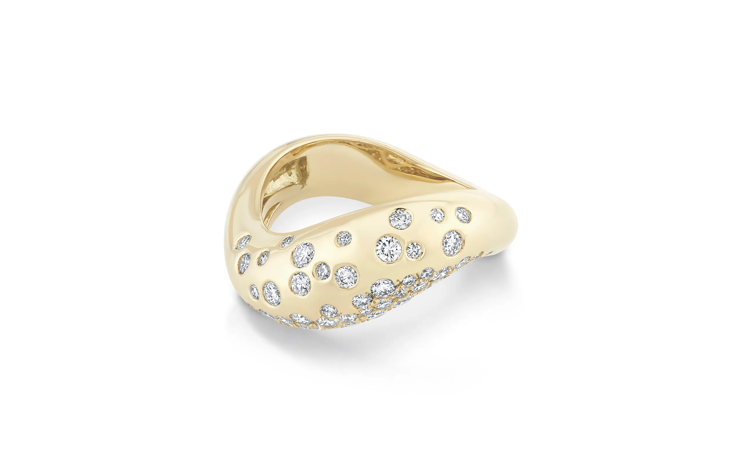 Isabel Gemology Maria Scattered ring with 1.02 carats of diamonds in 18k yellow gold 