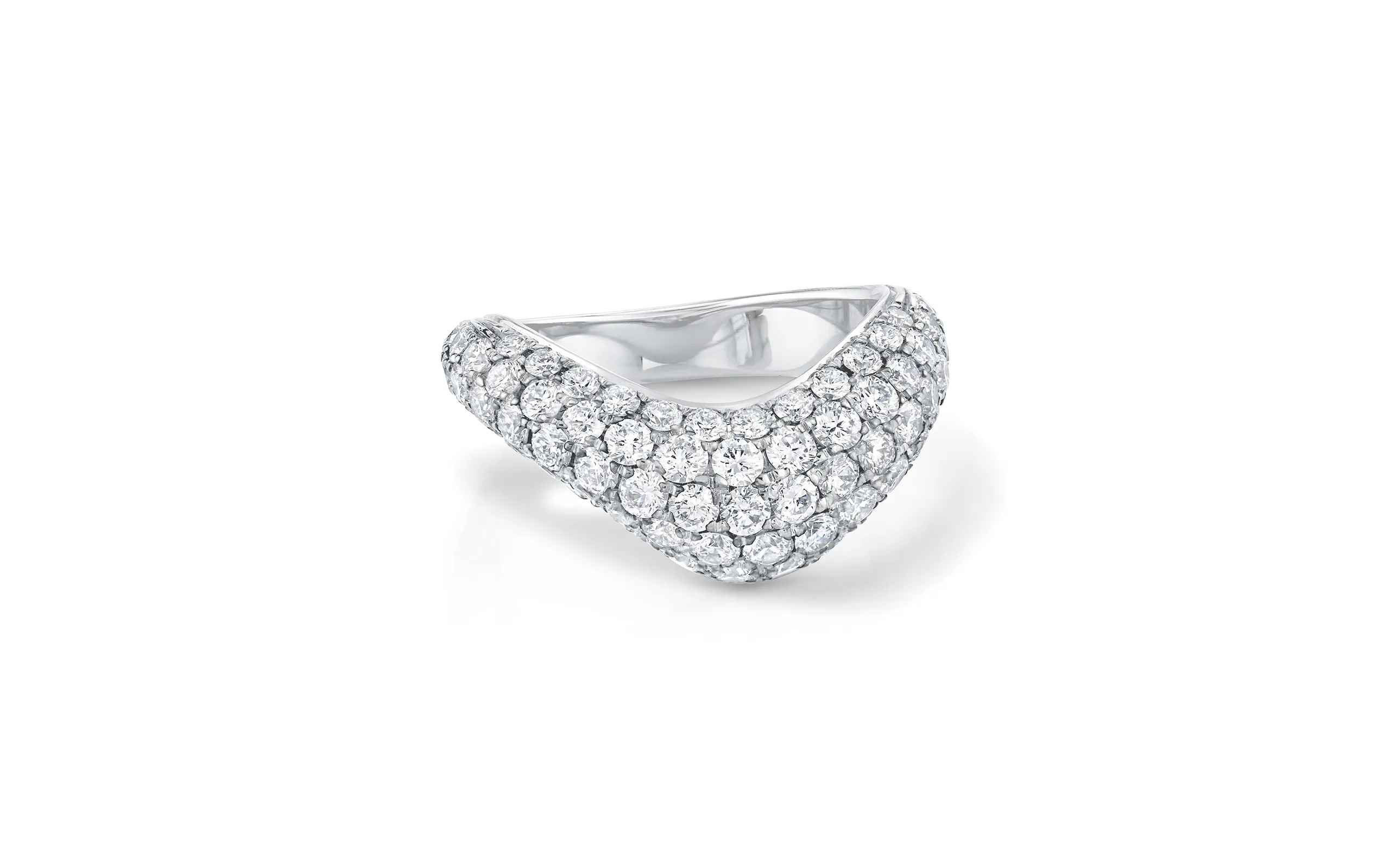 Isabel Gemology Maria Wave ring with 2.48 carats of diamonds in 18k white gold 