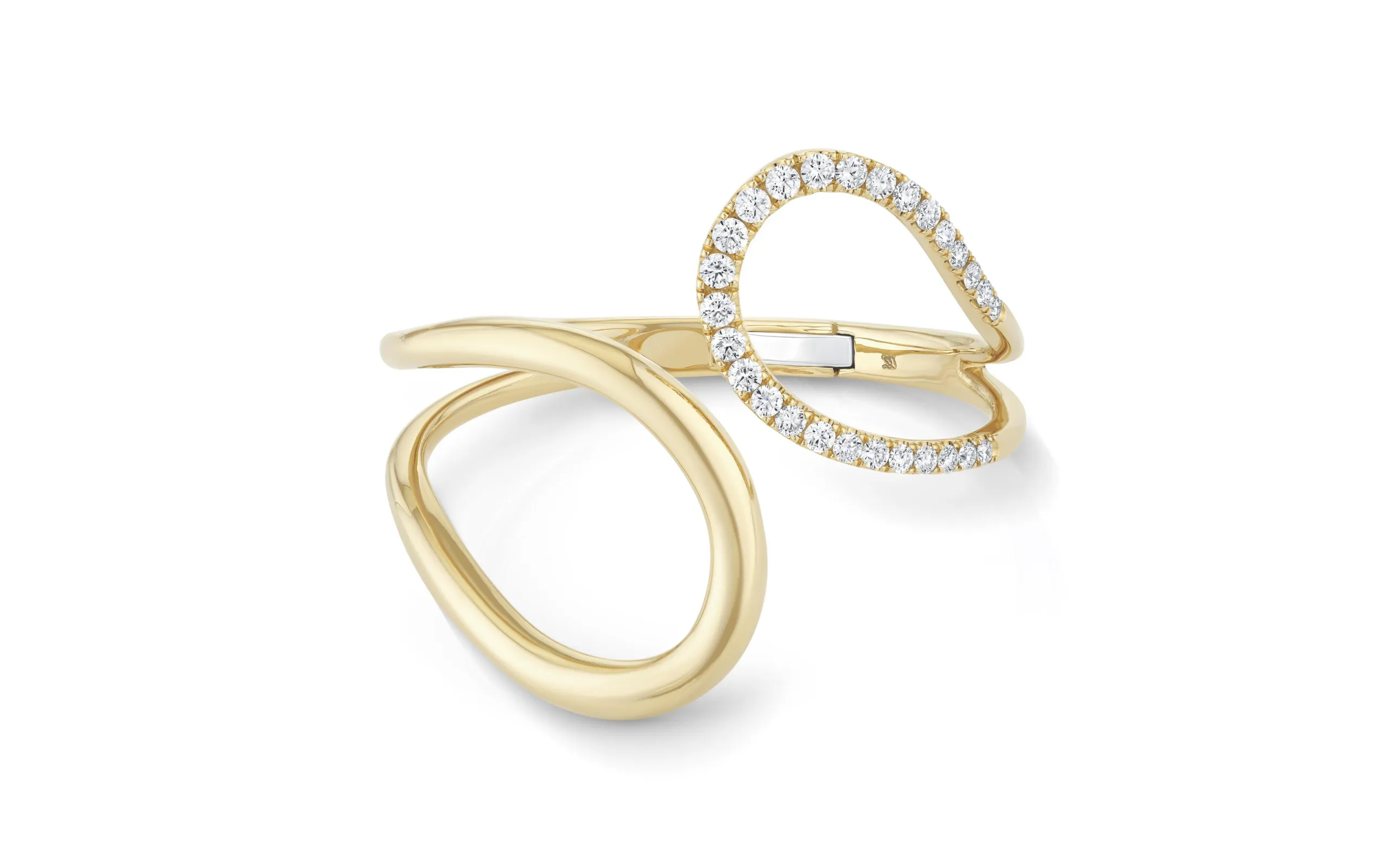 Isabel Gemology Maria cuff with 3.05 carats of diamonds in 14k yellow gold 