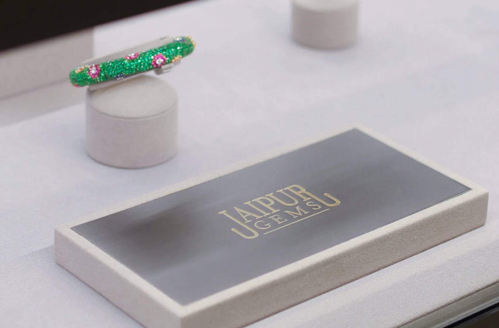 A vibrant bracelet on display at the recently opened Jaipur Gems boutique in Abu Dhabi 