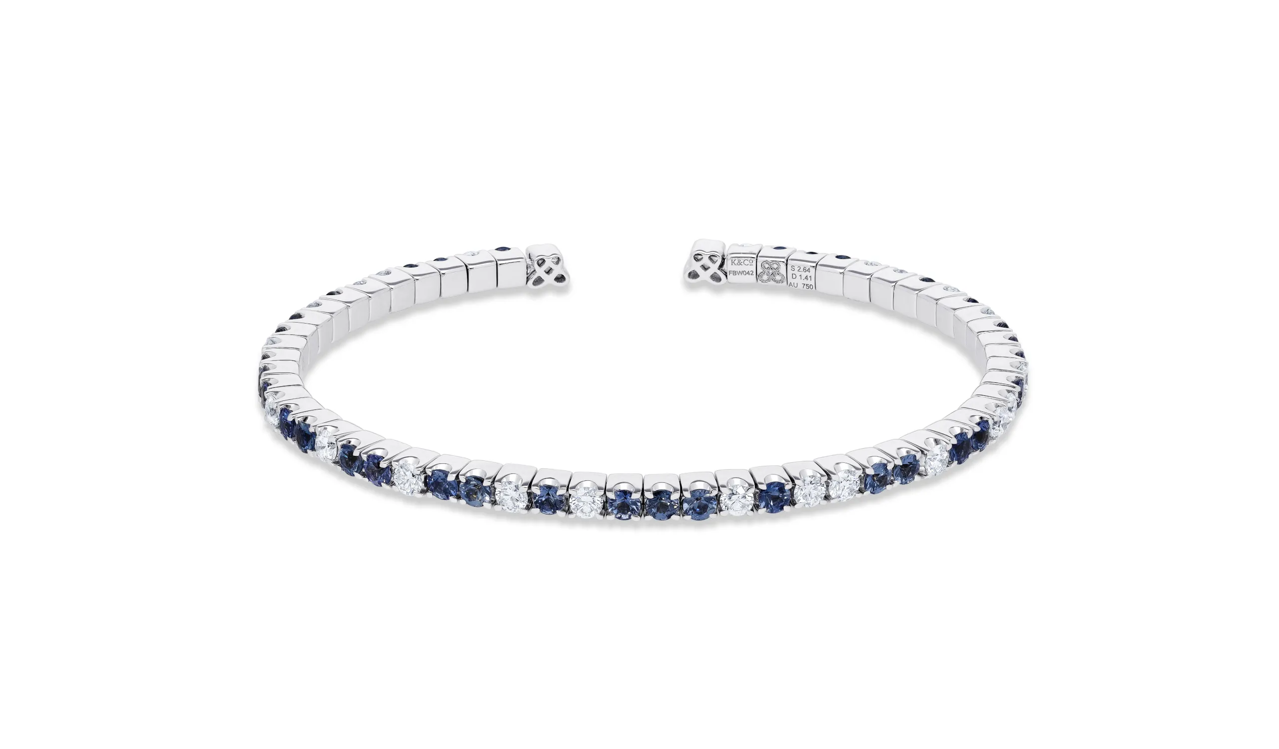 Karina Choudhrie Icon Wish bracelet with diamonds and sapphires in 18k white gold 