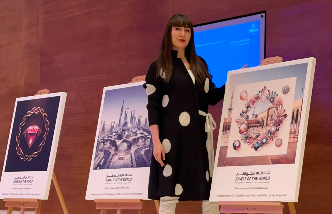 Katerina Perez visits The Jewels of the World exhibition in Riyadh, Saudi Arabia