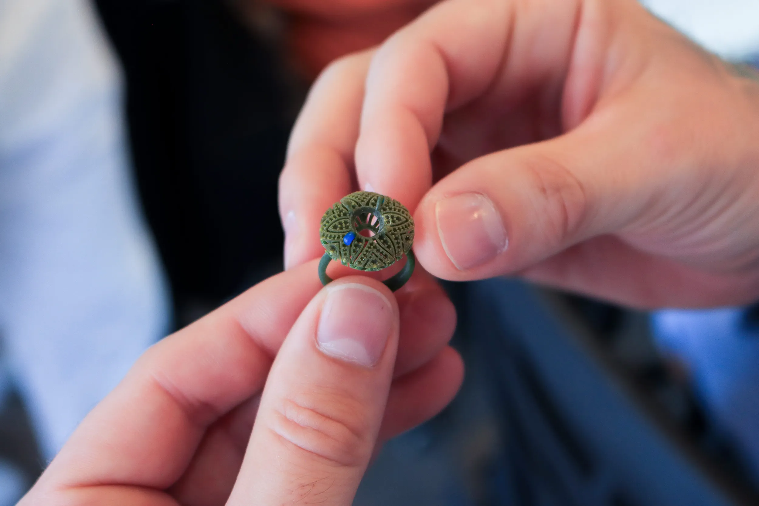 <p>A wax model of a Morebelli cocktail ring before it is transformed into precious metal using the lost-wax casting process  </p>
