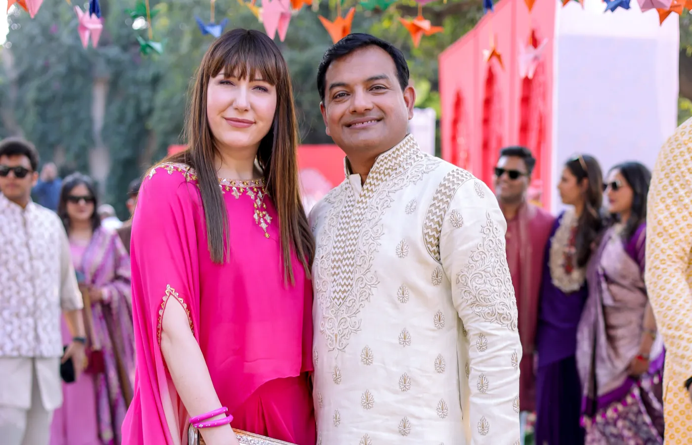 Katerina Perez and Arun Dhaddha of Gyan Jaipur, whose daughter Priyal was getting married