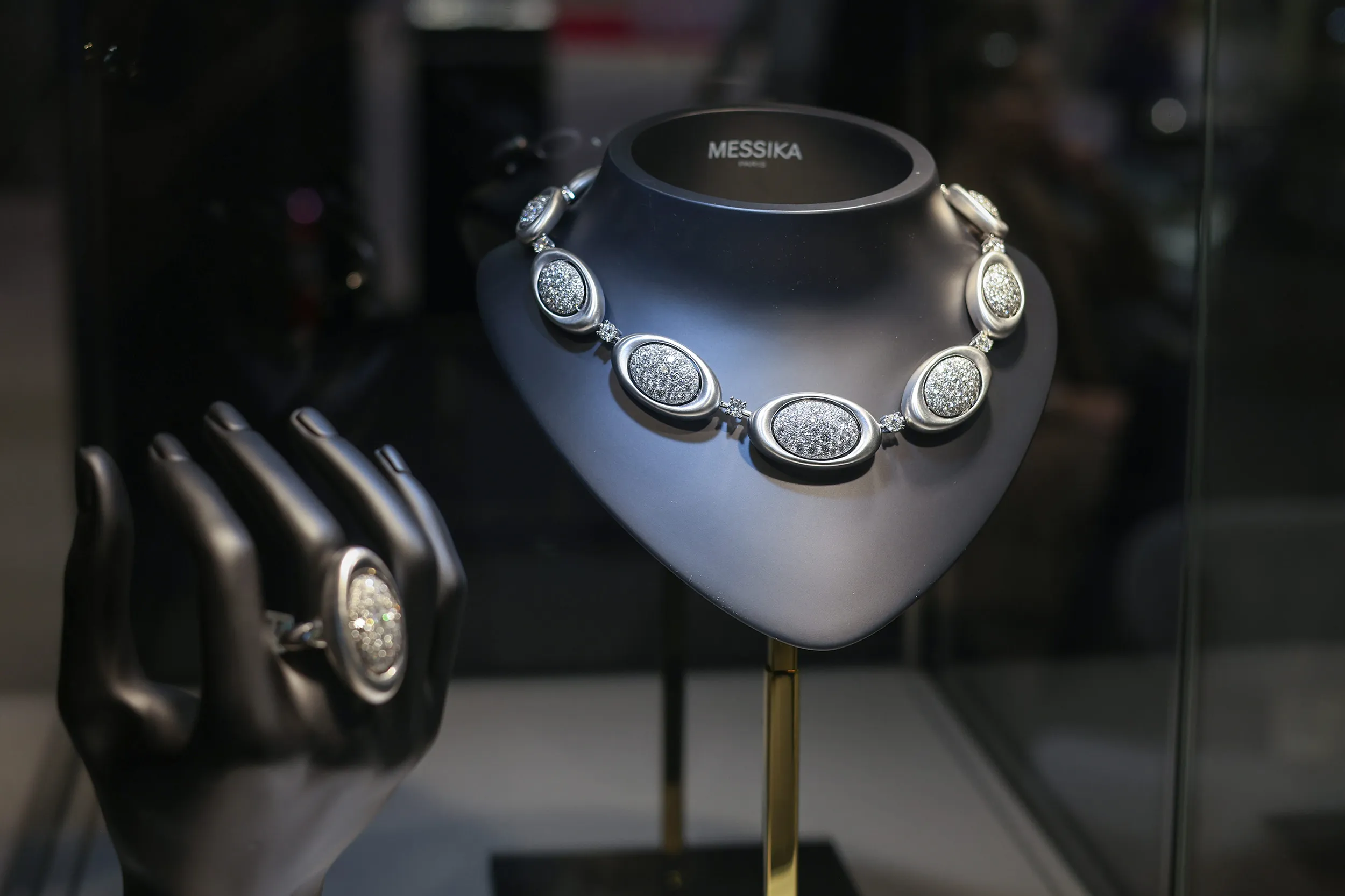 <p>A Messika showcase at Jewellery Arabia</p>