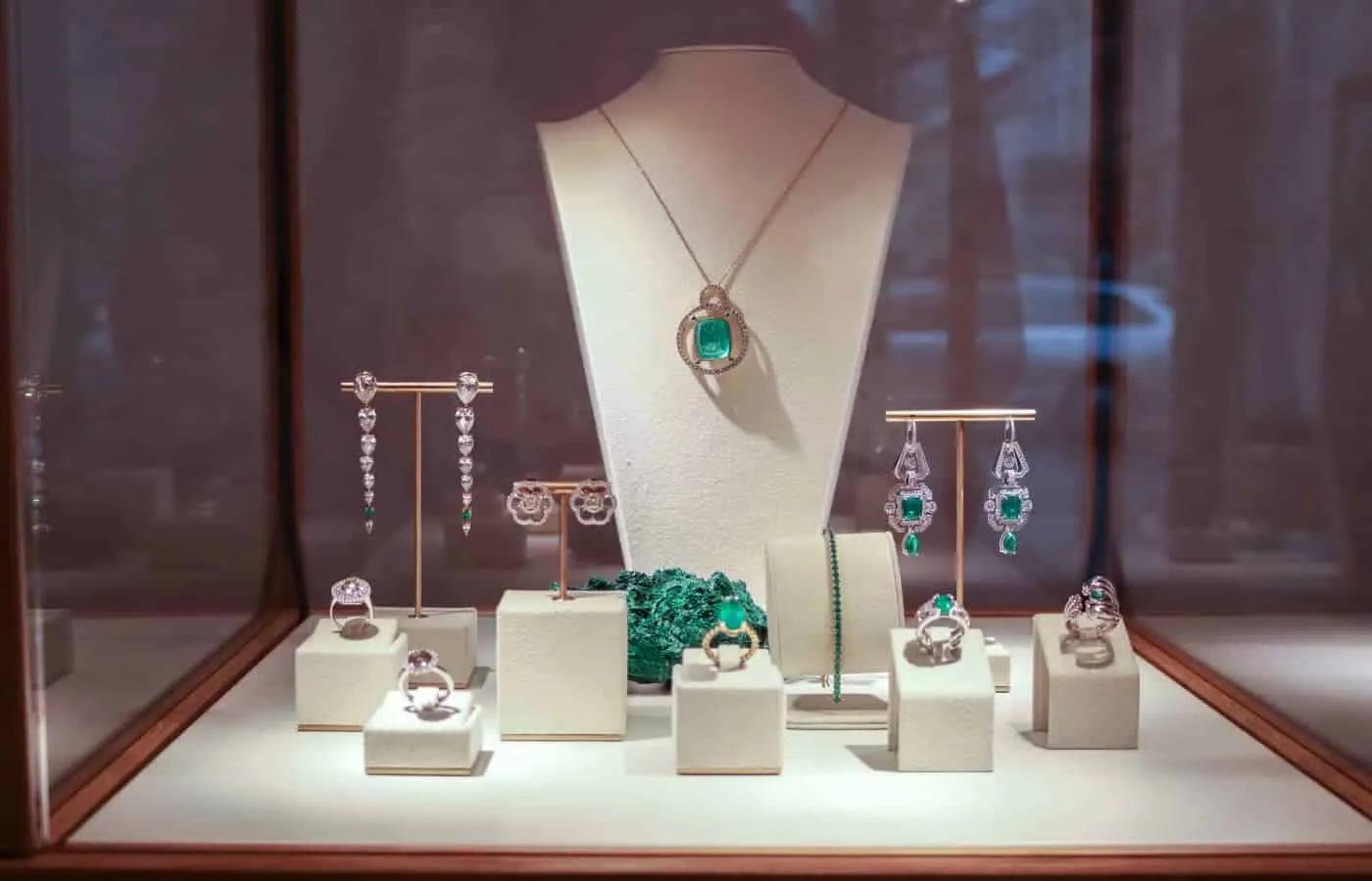 Fine jewellery on display at Korbička Šperky