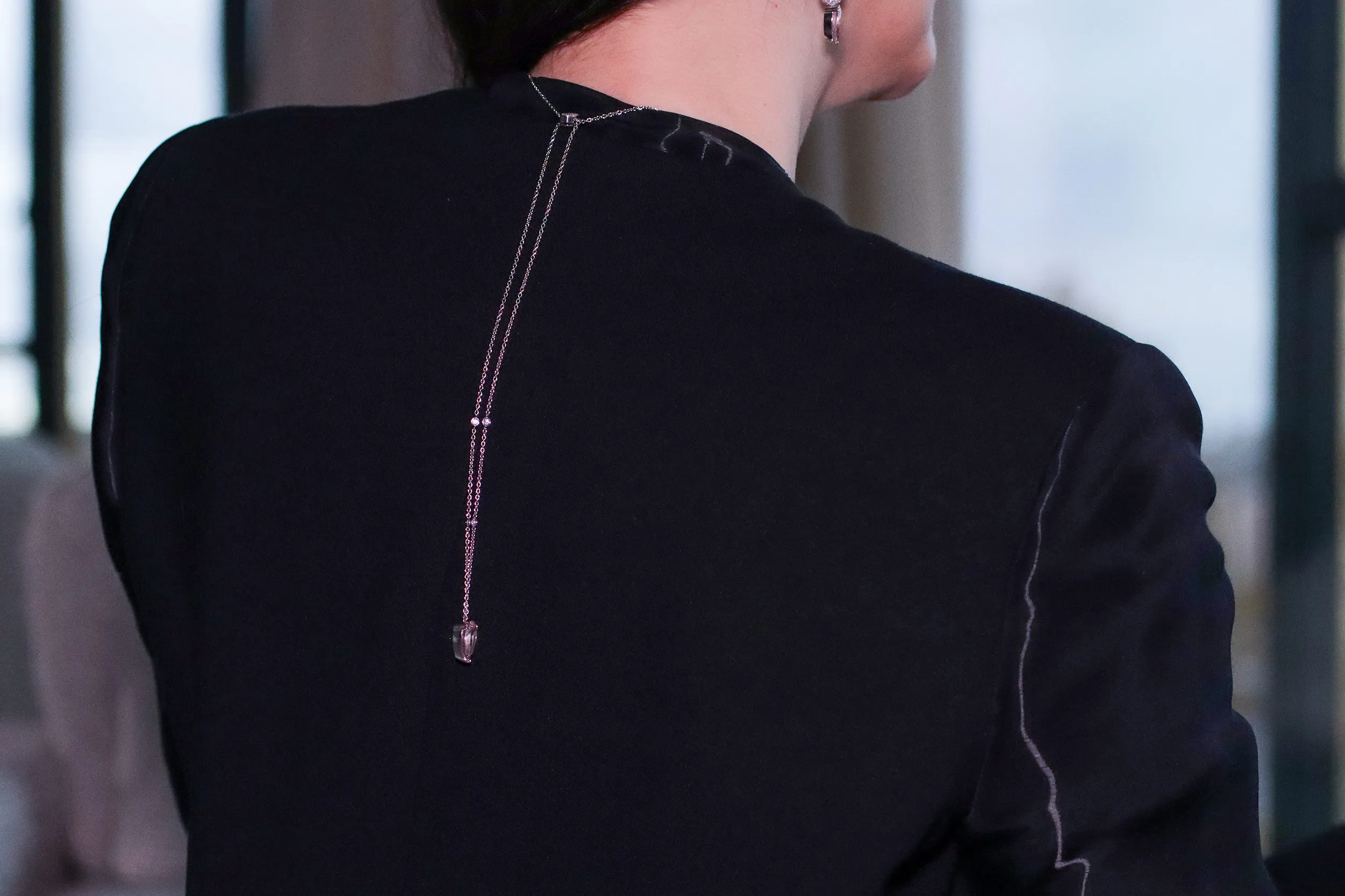 <p><span class="TextRun SCXP42470536 BCX0" lang="EN-US" xml:lang="EN-US" data-scheme-color="@000000,," data-usefontface="true" data-contrast="none"><span class="NormalTextRun SCXP42470536 BCX0">The</span></span> <span class="TextRun SCXP42470536 BCX0" lang="EN-US" xml:lang="EN-US" data-scheme-color="@000000,," data-usefontface="true" data-contrast="none"><span class="NormalTextRun SCXP42470536 BCX0">Drops</span></span> <span class="TextRun SCXP42470536 BCX0" lang="EN-US" xml:lang="EN-US" data-scheme-color="@000000,," data-usefontface="true" data-contrast="none"><span class="NormalTextRun SCXP42470536 BCX0">of Grace morganite necklace offers three </span></span><span class="TextRun SCXP42470536 BCX0" lang="EN-US" xml:lang="EN-US" data-scheme-color="@000000,," data-usefontface="true" data-contrast="none"><span class="NormalTextRun SCXP42470536 BCX0">versatile styling options.</span></span> <span class="TextRun SCXP42470536 BCX0" lang="EN-US" xml:lang="EN-US" data-scheme-color="@000000,1," data-usefontface="true" data-contrast="none"><span class="NormalTextRun SCXP42470536 BCX0">Katerina wears it with one </span></span><span class="TextRun SCXP42470536 BCX0" lang="EN-US" xml:lang="EN-US" data-scheme-color="@000000,1," data-usefontface="true" data-contrast="none"><span class="NormalTextRun SCXP42470536 BCX0">strand draping down the back</span></span><span class="LineBreakBlob BlobObject SCXP42470536 BCX0"><span class="SCXP42470536 BCX0"></span><br class="SCXP42470536 BCX0" /></span><span class="EOP SCXP42470536 BCX0"></span></p>