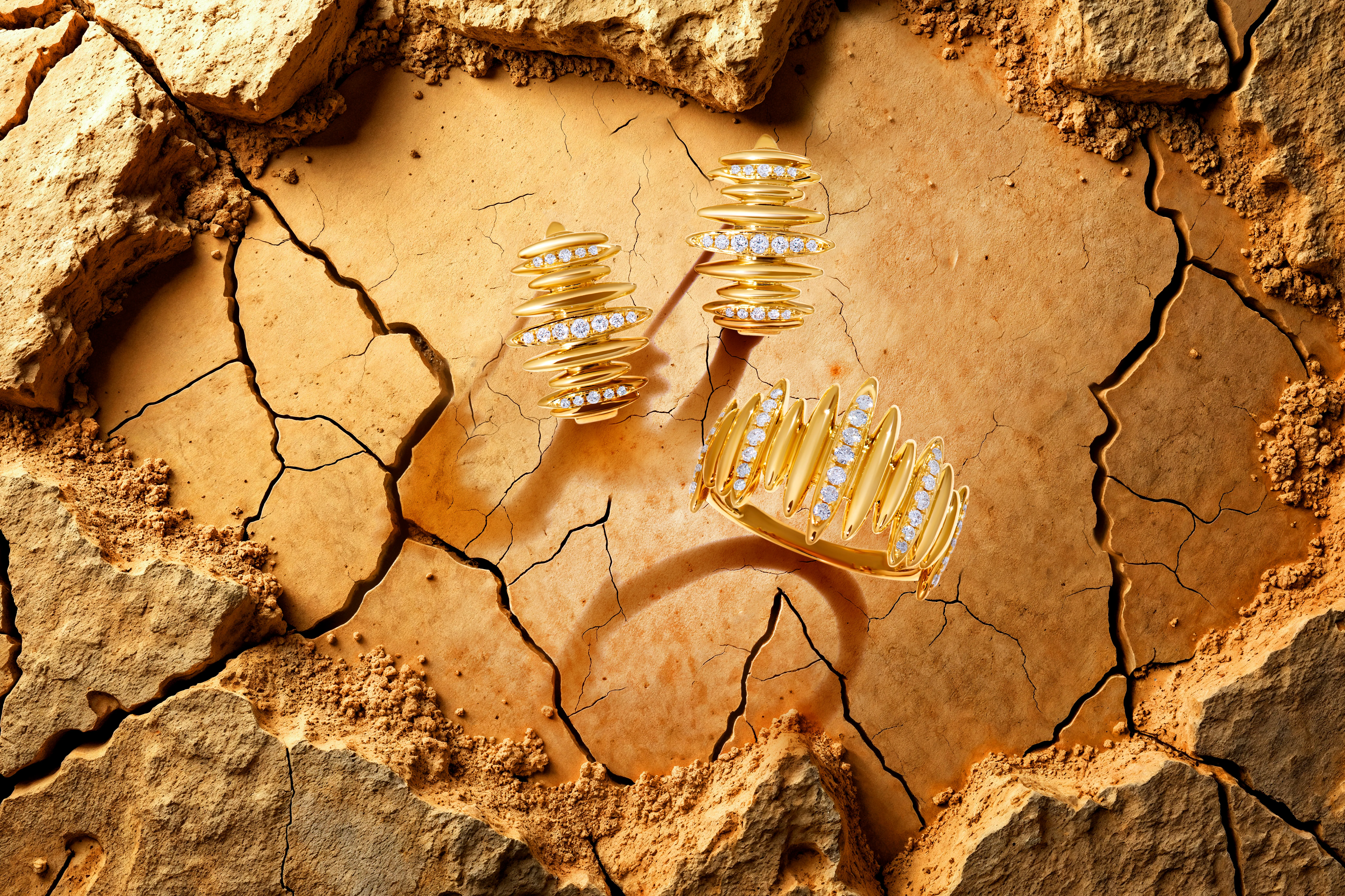 Le Vian jewellery pieces from the Gold Barrel Collection, part of the Patriotism American Southwest chapter of the 2026 Trend Forecast