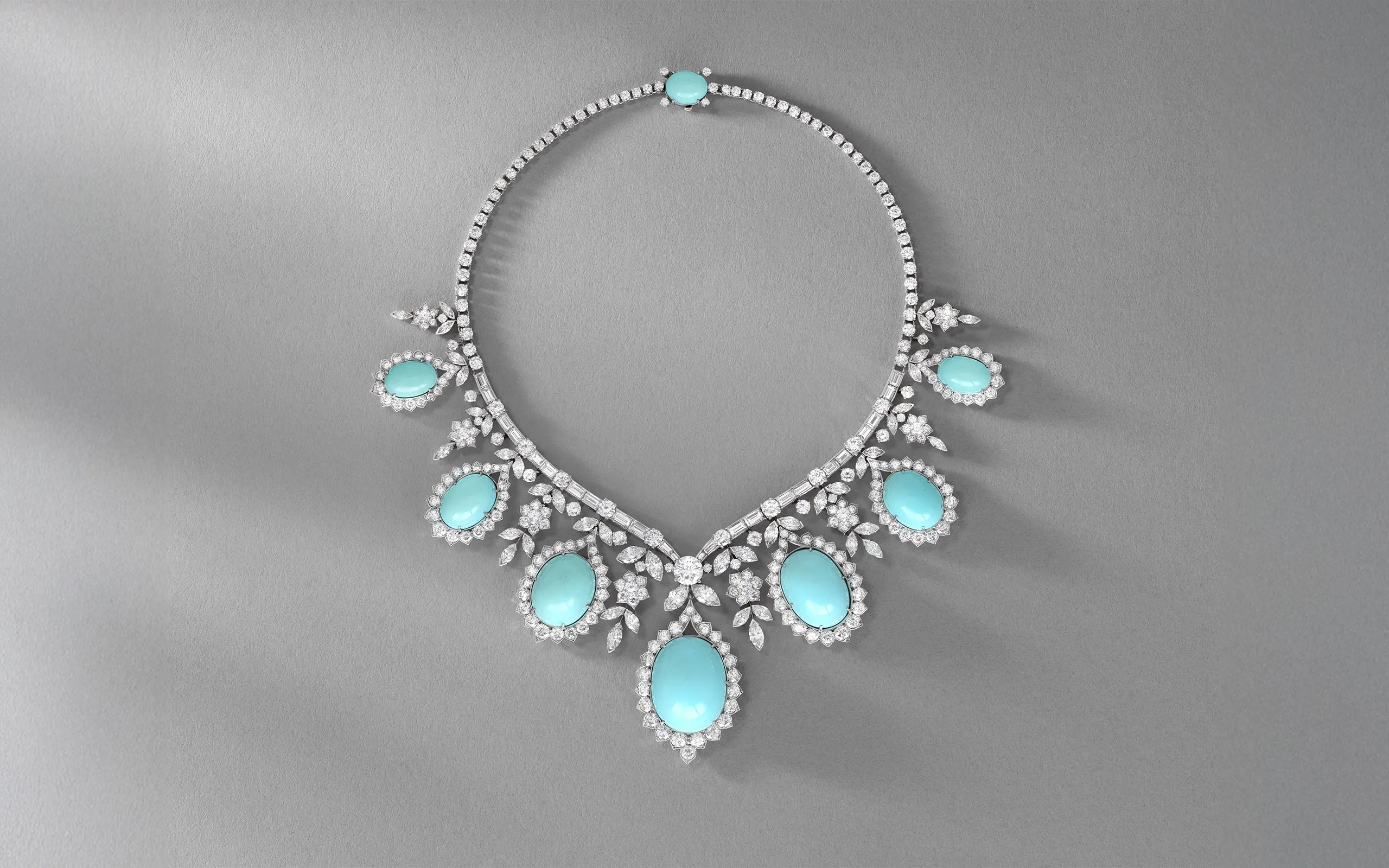 Van Cleef & Arpels Heritage collection necklace with turquoise and diamonds (c. 1955) to be presented at TEFAF Maastricht 2025