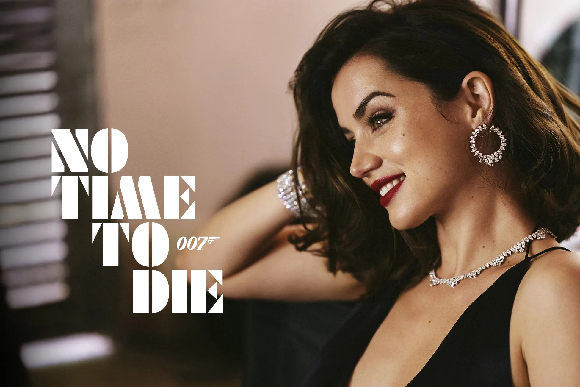 <p>Chopard, the film’s official jewellery partner, provided a suite of diamond High Jewellery from its Green Carpet Collection for Ana de Armas to wear</p>
