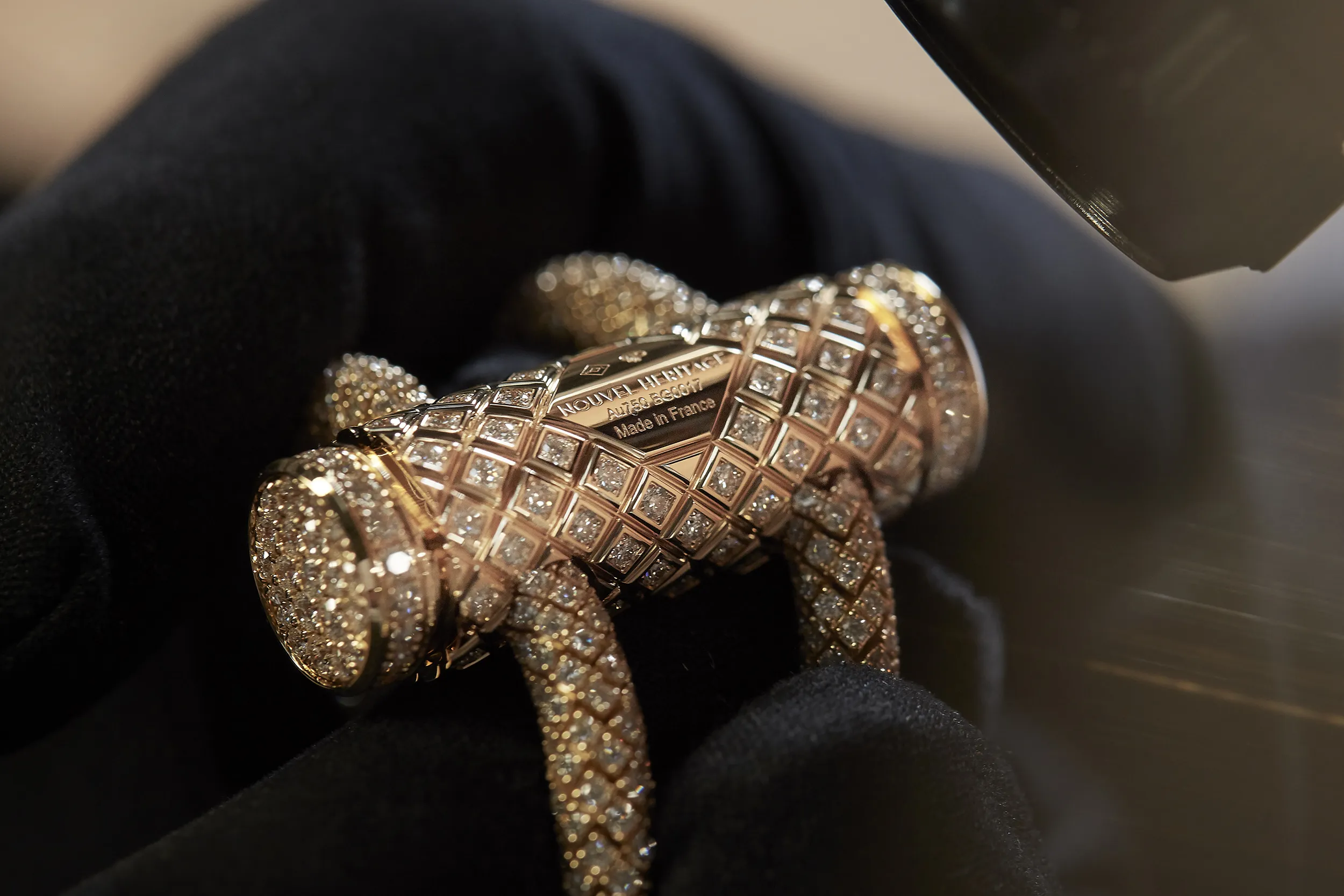 The Nouvel Héritage signature on the reverse of the Latch XL High Jewellery necklace, which has sold to a private collector 
