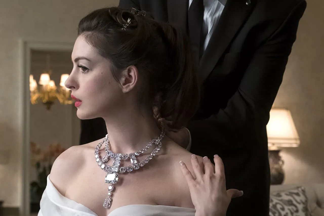 <p>The replica necklace was made slightly smaller than the original, which had been designed for a man, to fit its wearer, Anne Hathaway</p>
