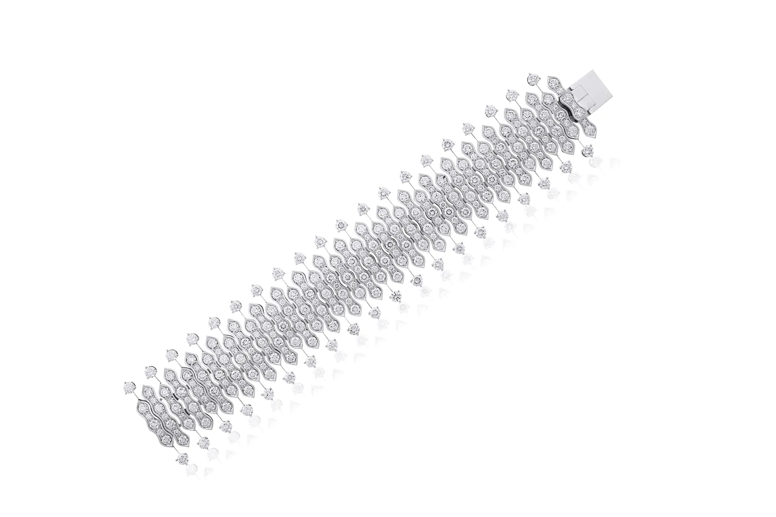 The Picchiotti Waves bracelet from the Picchiotti Classics collection with 30.76 carats of round brilliant-cut diamonds set in 18k white gold 