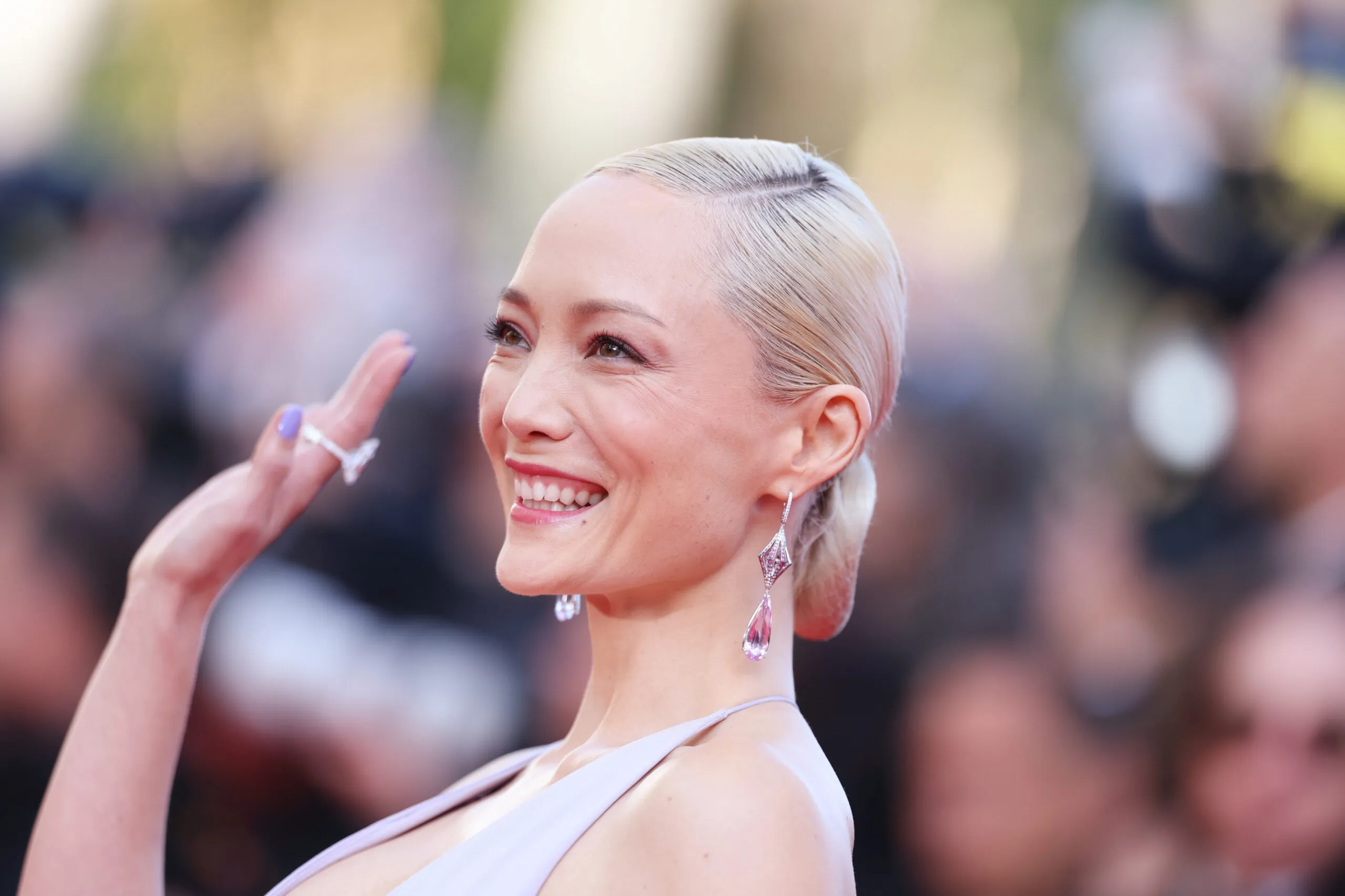 French actress Pom Klementieff wears Chopard jewels to the Cannes Film Festival 2025
