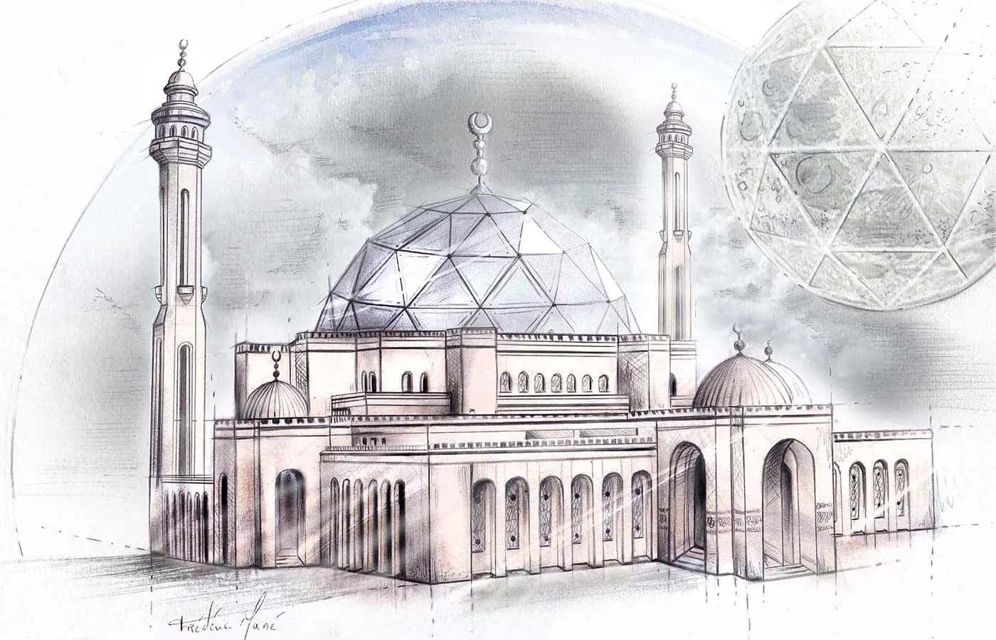  Qannati Barhain Mosque sketch