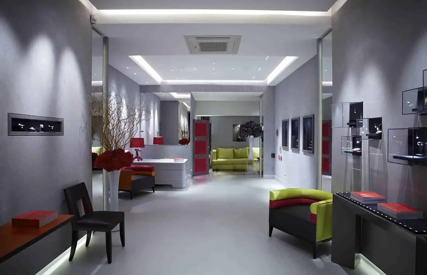 The contemporary interior of the Robinson Pelham boutique on Elystan Street in London