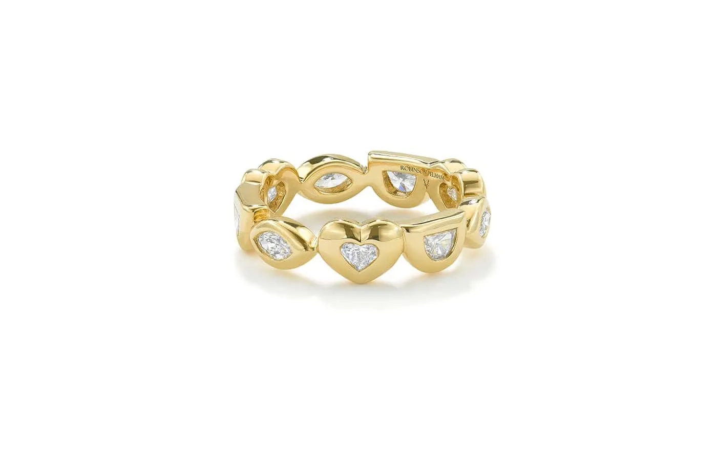Robinson Pelham Small Diamond Eye Love U Eternity ring in 18k yellow gold set with 1.75 carats of diamonds