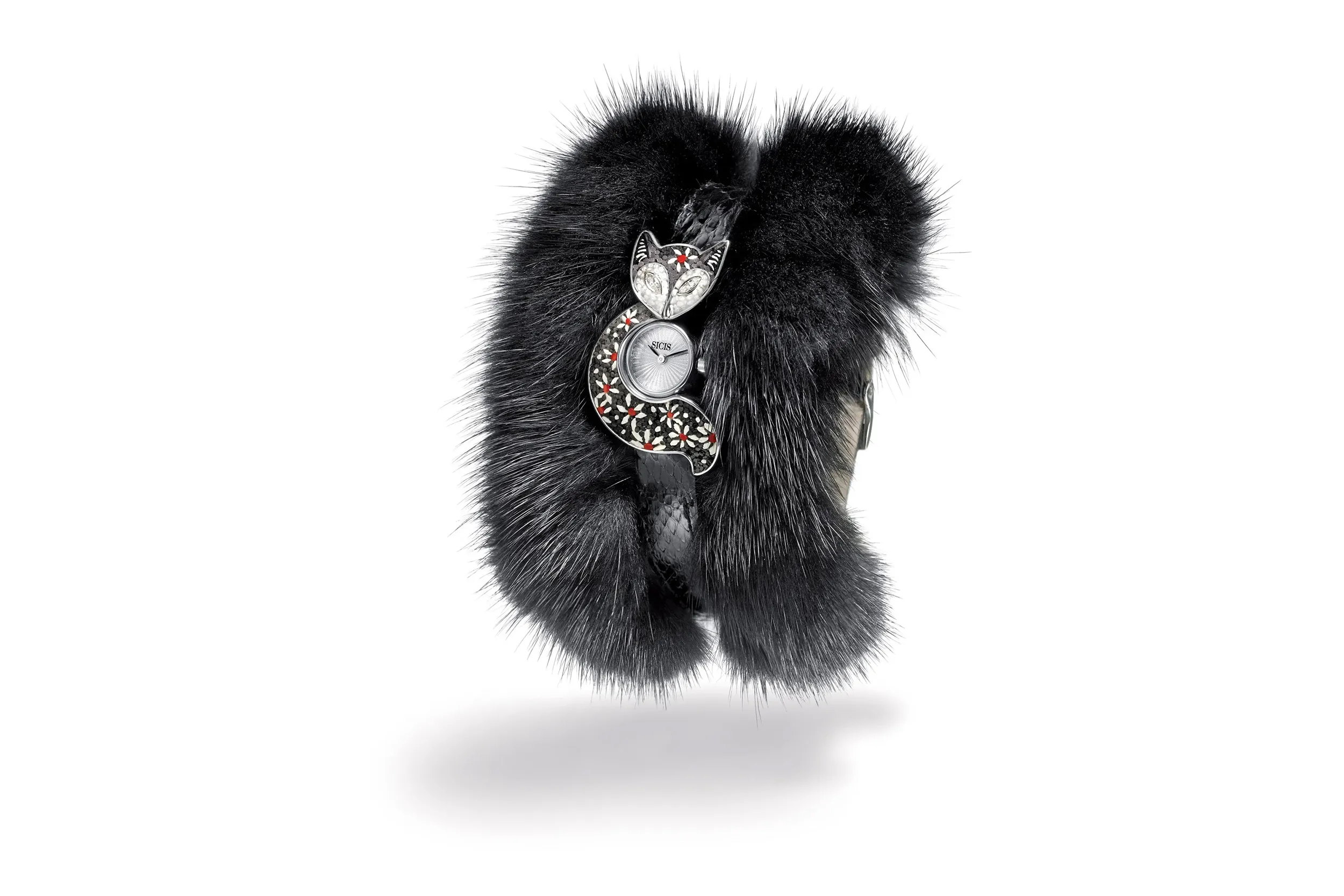 <p>Sicis Flower Fox Fur Watch</p>