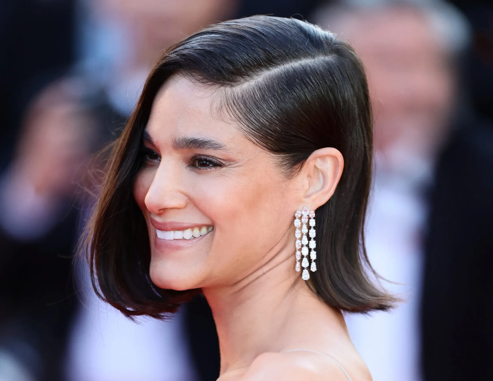 Algerian actress and dancer Sofia Boutella wears Chopard diamond earrings to the Cannes Film Festival 2025