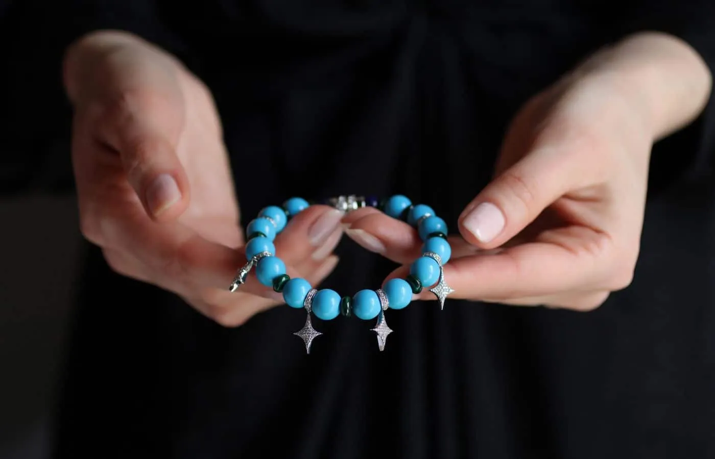  The TOi Paris Sparkle bracelet with turquoise, lapis lazuli, malachite and diamonds 