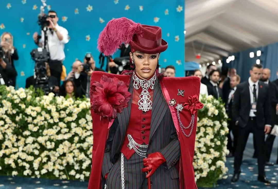 Singer and actress Teyana Taylor in one of the night's most memorable looks: a bib necklace, brooches, lapel chains and waist chains by David Yurman