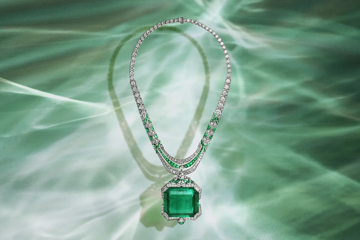 Bvlgari Magnus Emerald necklace with a 241.06-carat Colombian emerald from the Polychroma High Jewellery collection 2025