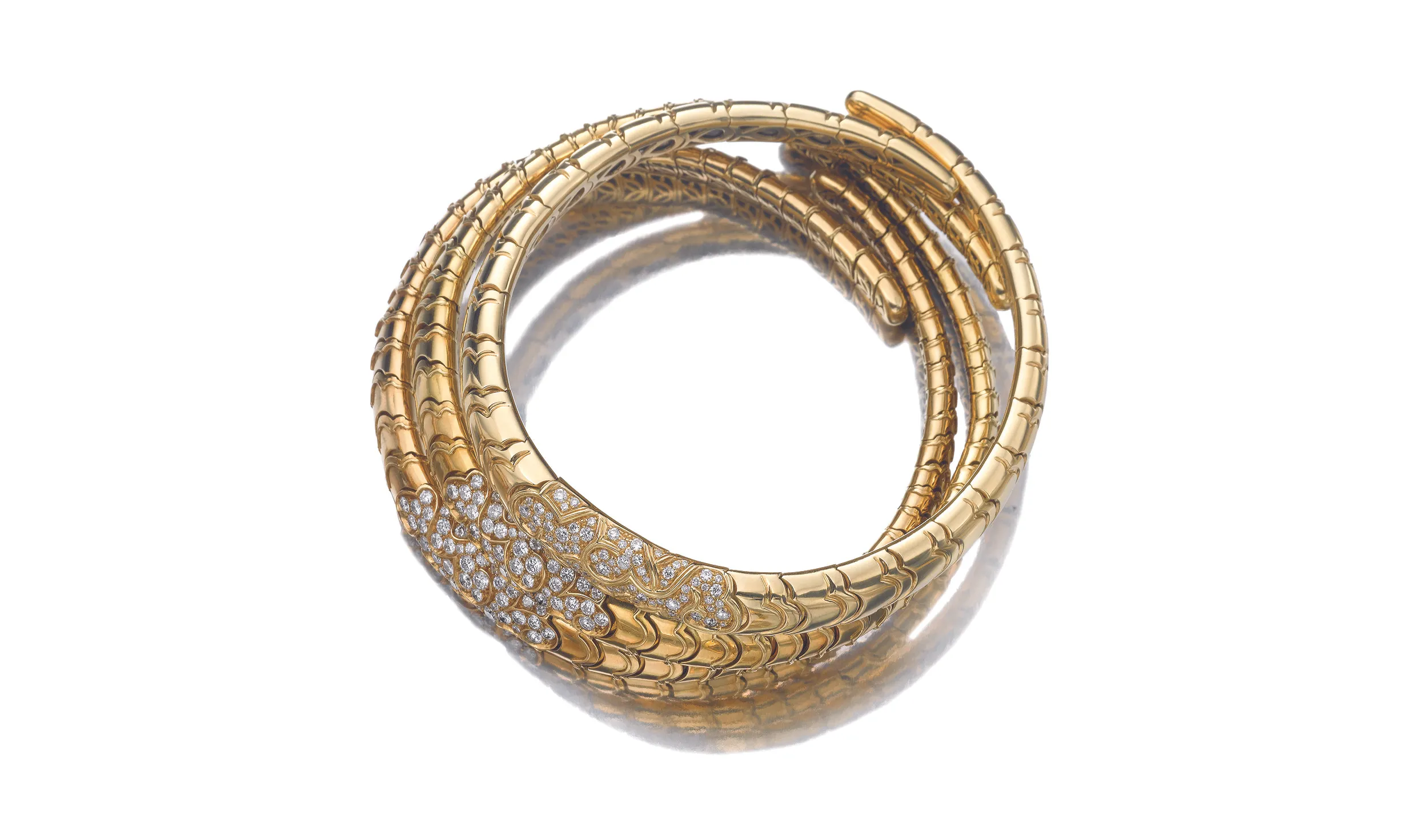 <p>Set of three diamond ‘Onda’ necklaces, Marina B, circa 1980. © Sotheby’s</p>