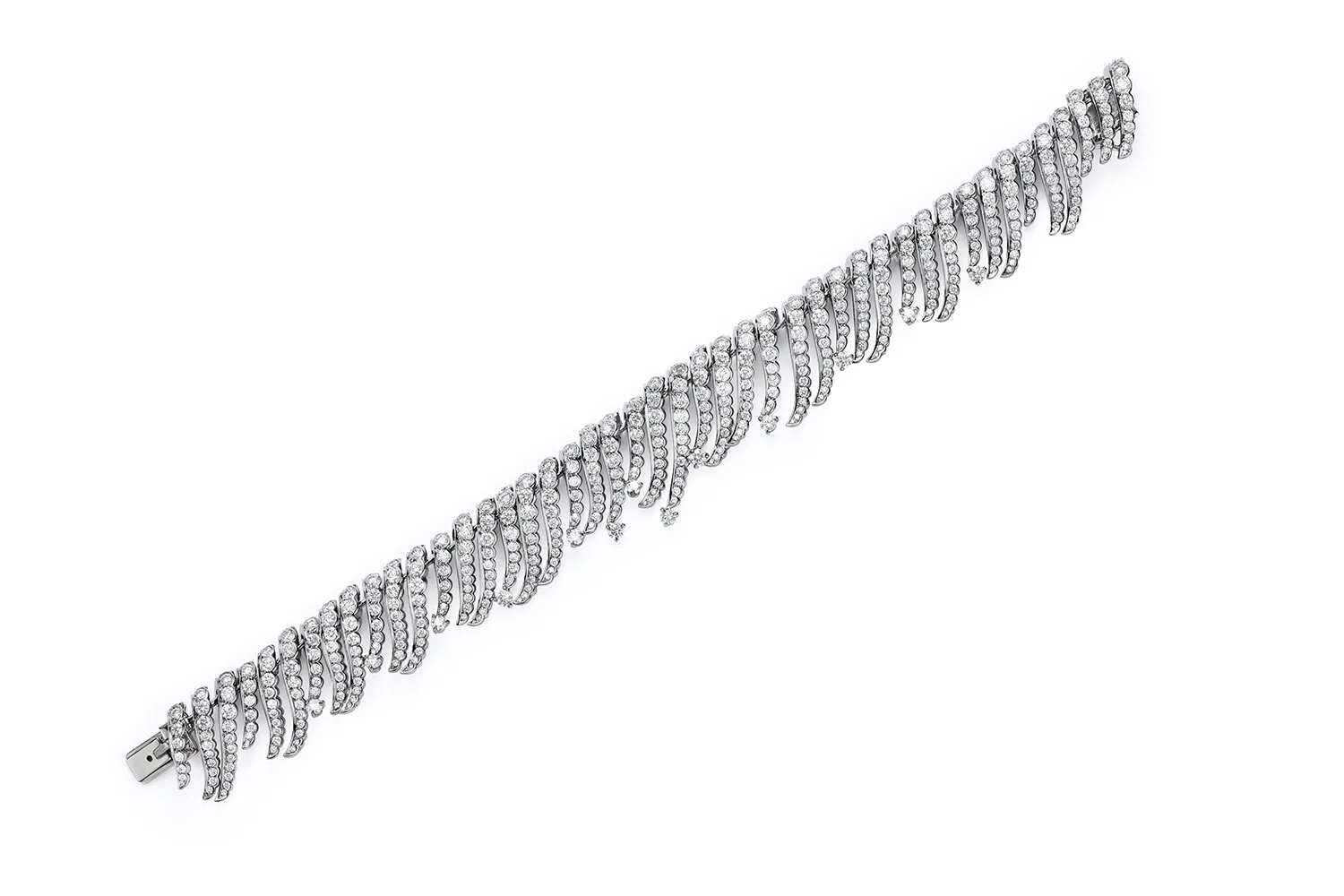Tiffany & Co. Seaplants Ocean Flora bracelet with more than 11 carats of diamonds in 18k white gold, from the Sea of Wonder Blue Book 2025 High Jewellery collection 