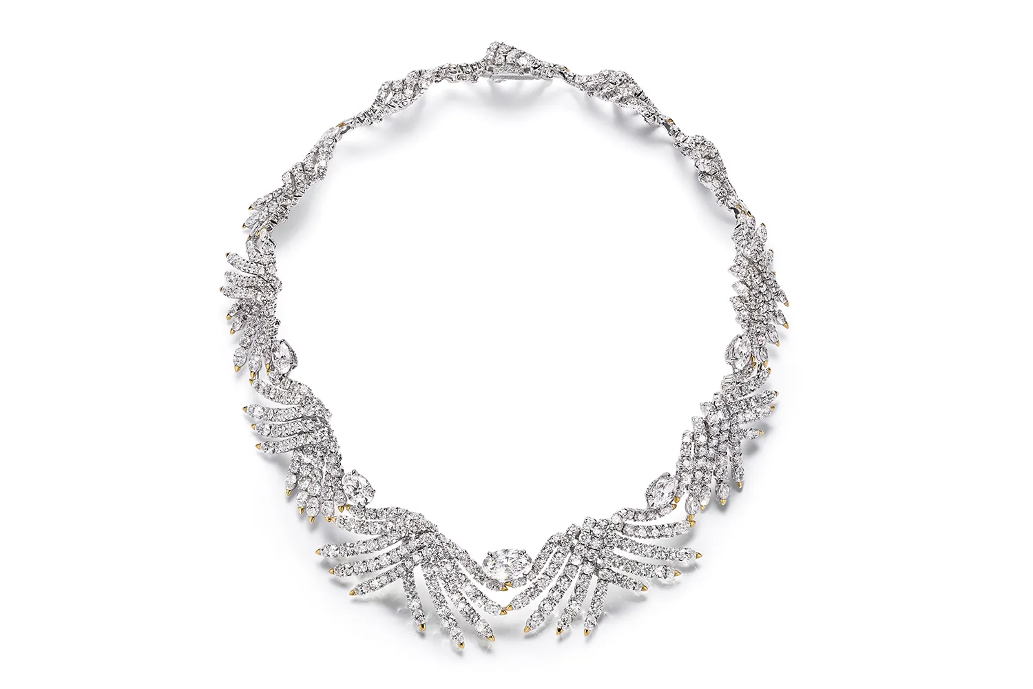 Tiffany & Co. Bioluminescence Wave with more than 10 carats of diamonds in 18k white and yellow gold, from the Sea of Wonder Blue Book 2025 High Jewellery collection 