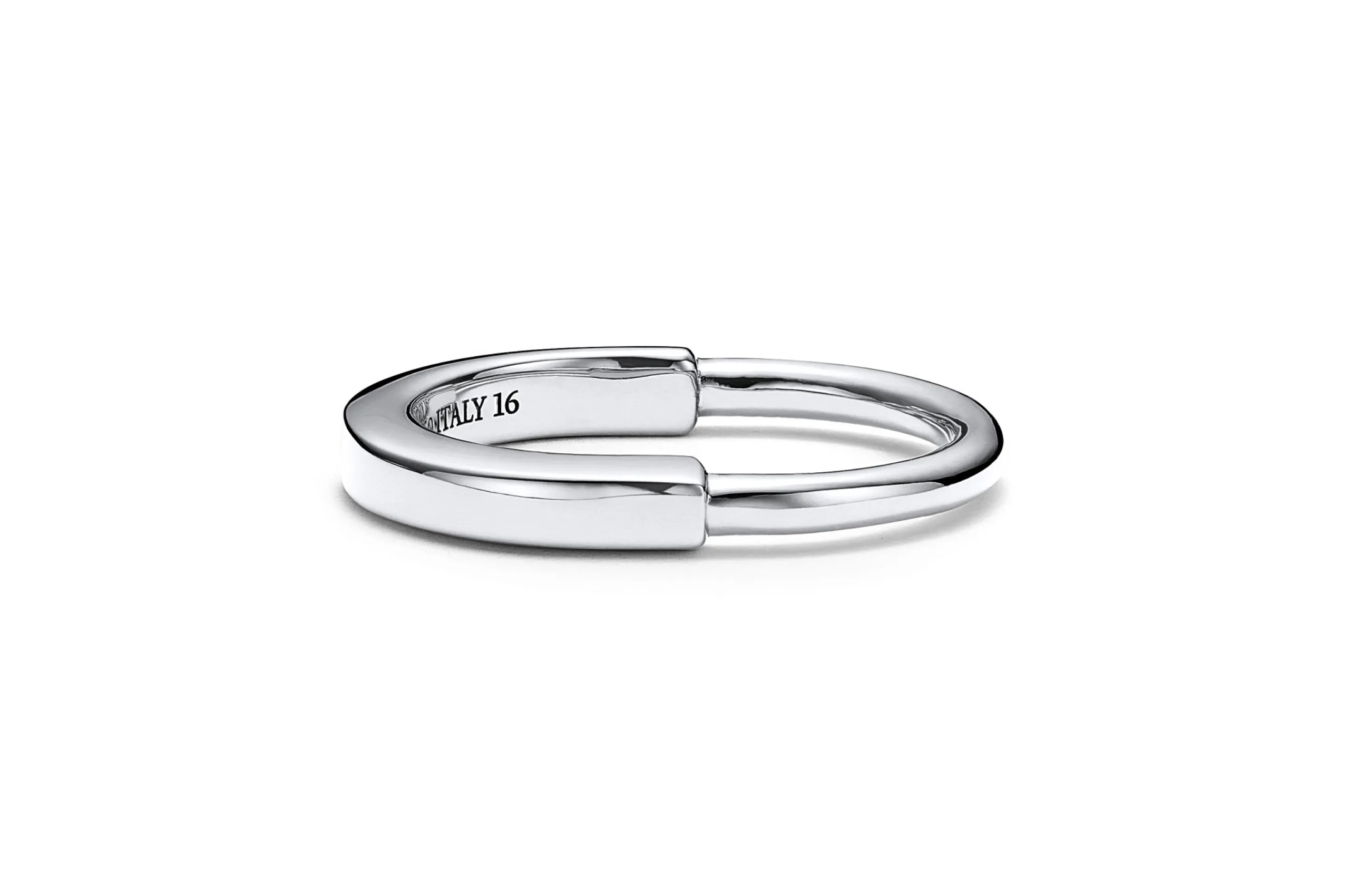 Tiffany & Co.'s Lock ring in 18K white gold has been a big hit with men.