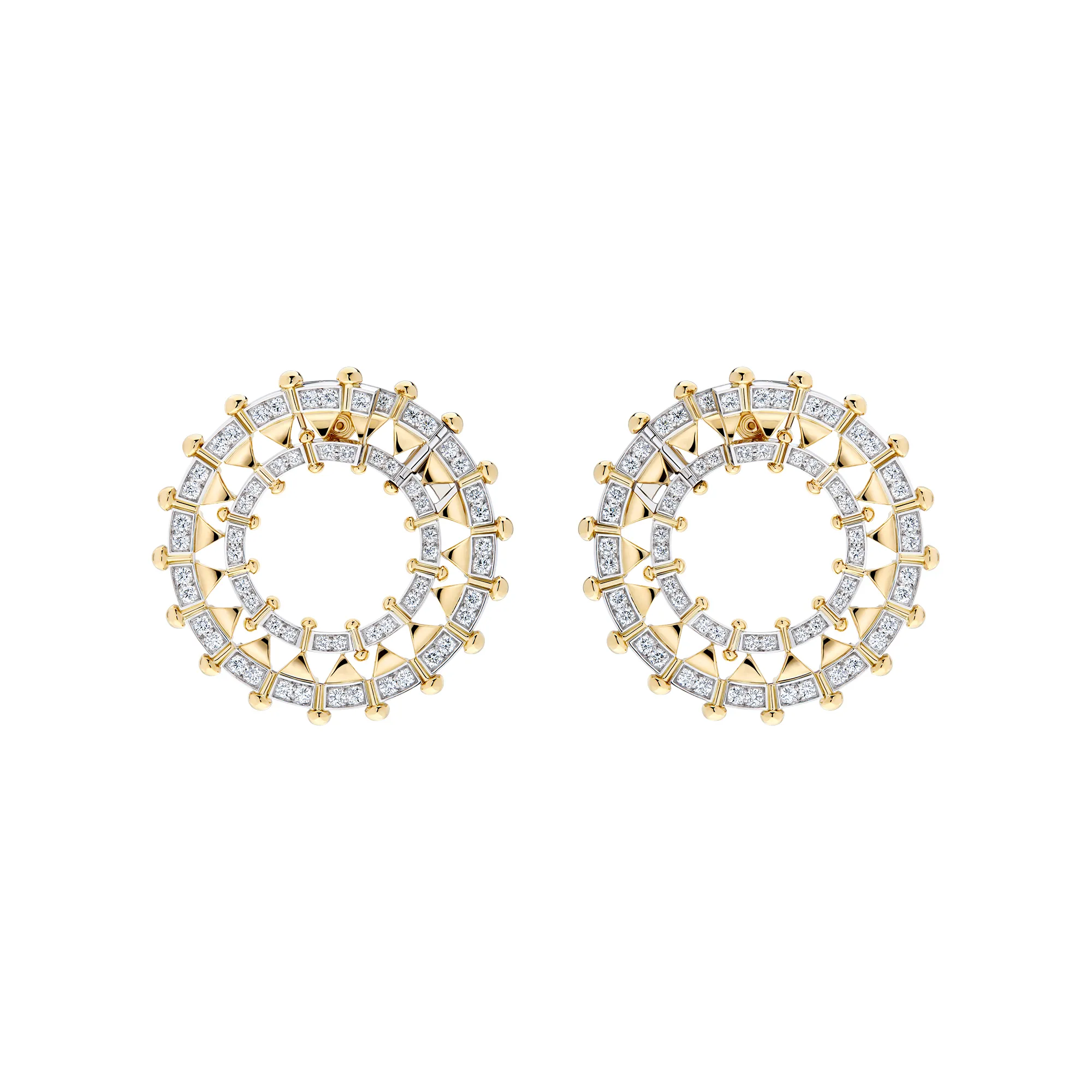 Louis Vuitton Vision earrings with diamonds in 18k yellow gold from Chapter II of the Awakened Hands, Awakened Minds High Jewellery collection