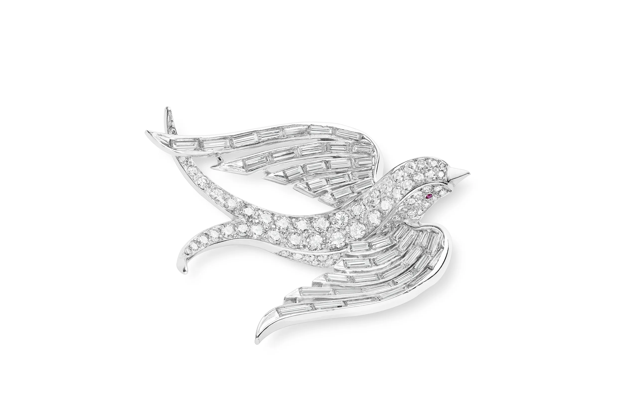 <p>A Van Cleef & Arpels diamond Swallow clip, circa 1927</p>