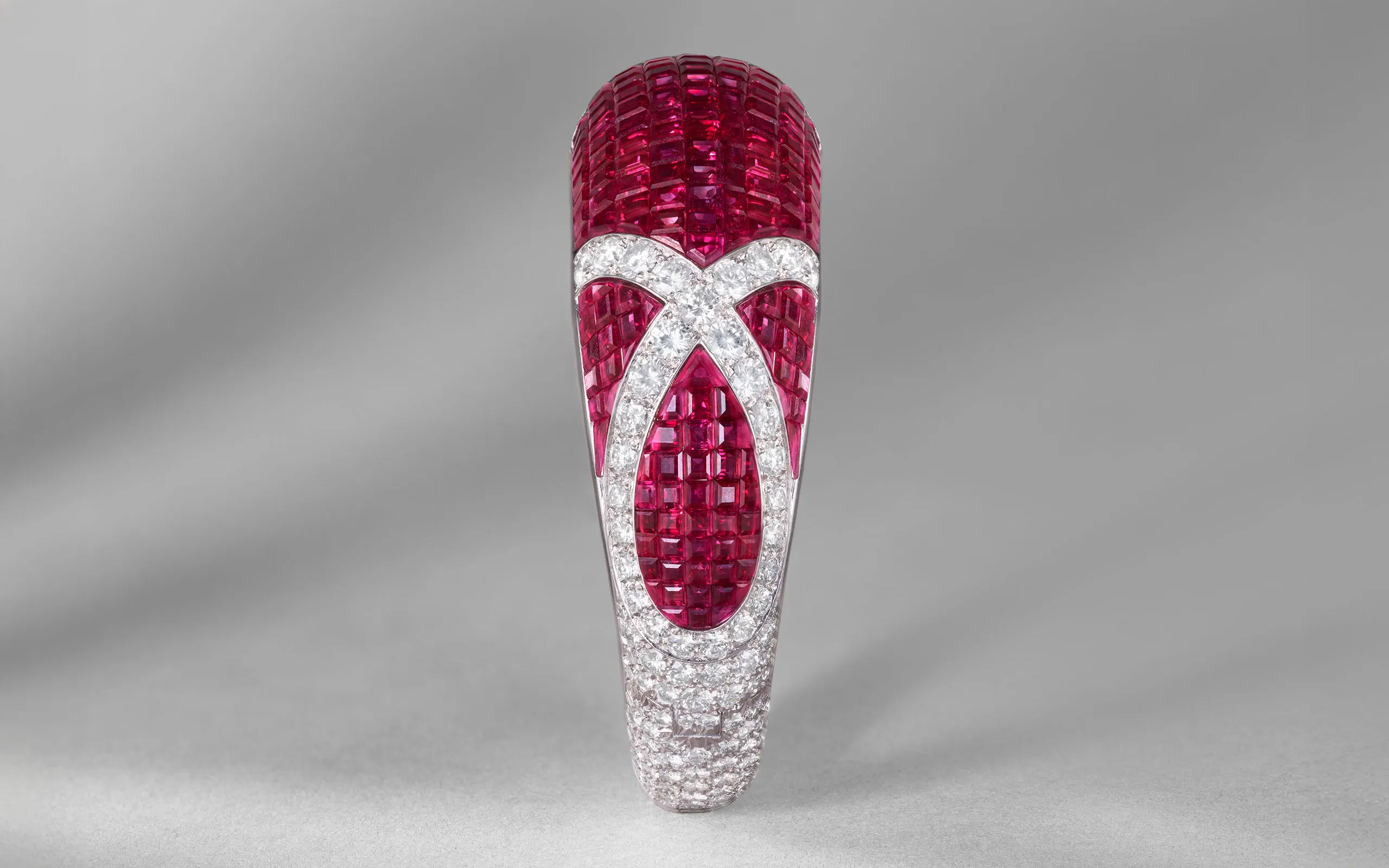 The Orsay bracelet with Mystery Set rubies and diamonds, part of the Van Cleef & Arpels Heritage collection