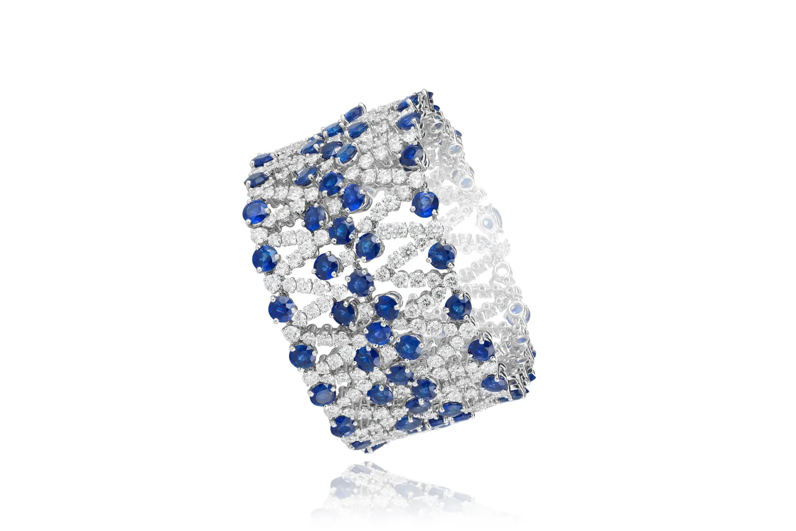 <p>A Chopard Red Carpet collection bracelet with 44.43 carats of sapphires and 22.66 carats of diamonds, worn by actress Julia Roberts at the Venice Film Festival 2025</p>
