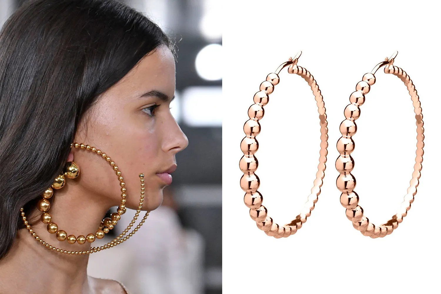 <p>Y/Project earrings and Van Cleef&amp;Arpels Perlee earrings</p>
