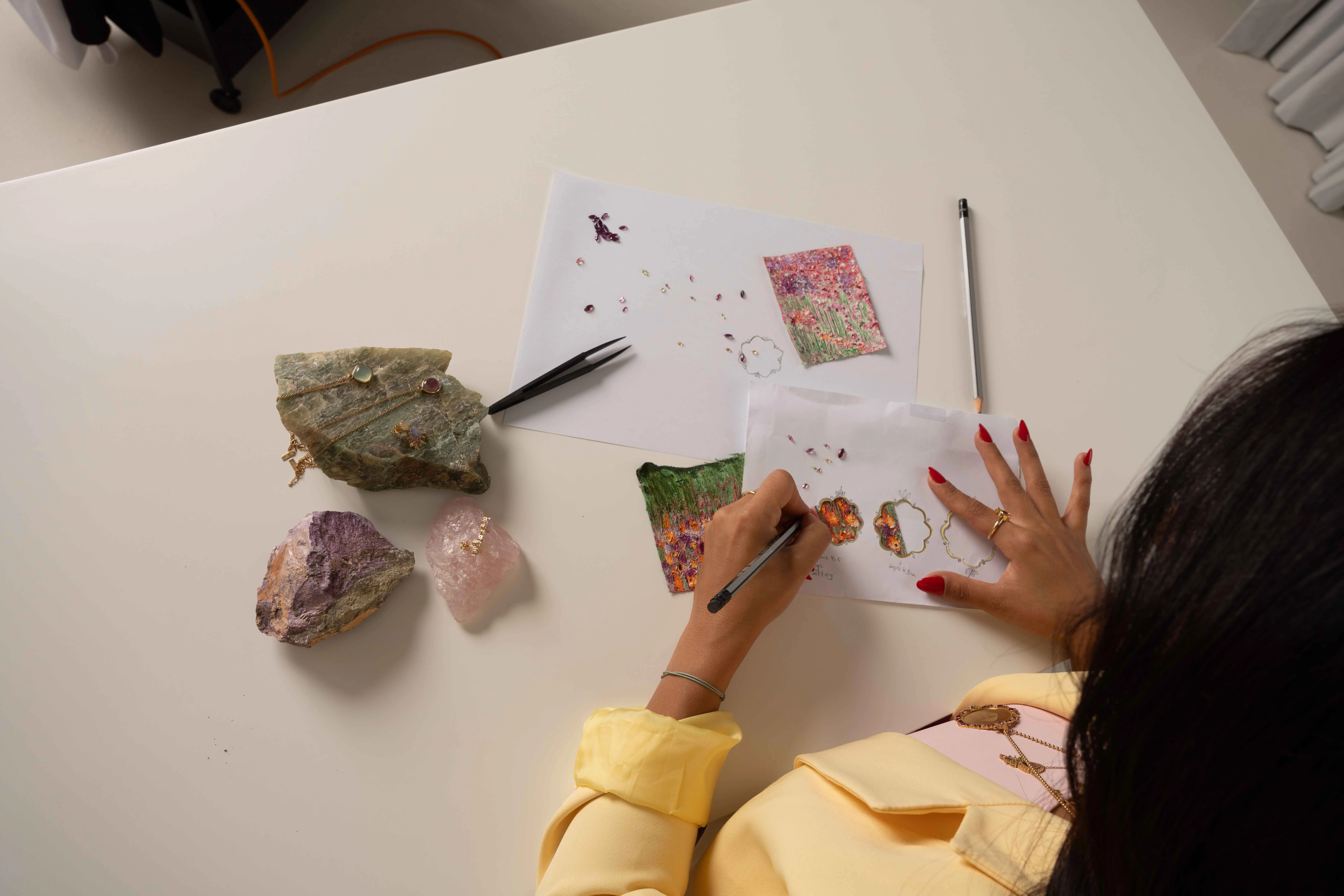 Kyan Jewelry Founder Amal Sanad celebrates her love of jewellery, gemstones and art through collaborative collections with Bahraini artists, including Mayasa Sultan Al Sowaidi