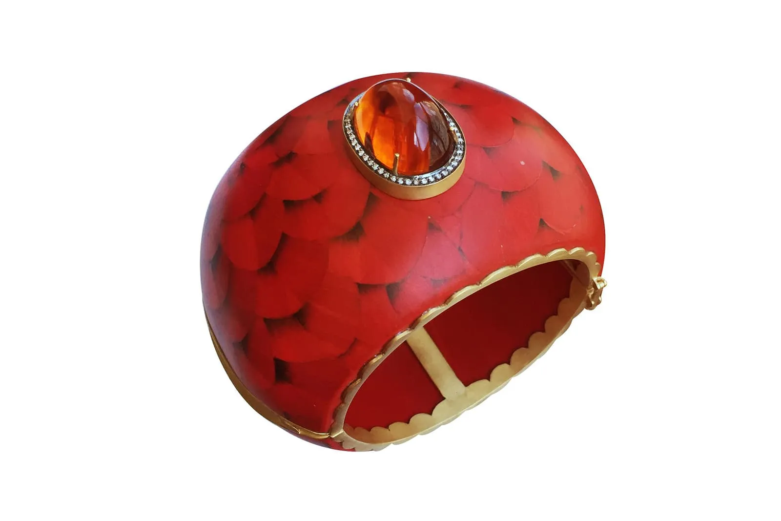 Silvia Furmanovich Muirapiranga marquetry cuff with a 22.65 carat citrine and light brown diamonds