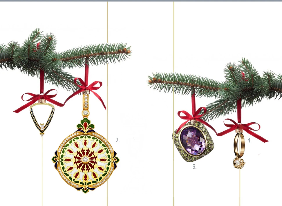 <p>1. Veracity Sapphire Diamond Ring by Tana Chung, £1,400  2. Rabbit Diamond and Enamel Pendant by Shirley Zhang, £1,720  3. Emily Peridot and Amethyst Ring by Plukka, £450  4. Locket Akoya Pearl Ring by Bijules, £1,160.</p>
