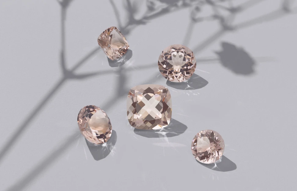 <p>A selection of morganites at Bucherer Fine Jewellery</p>