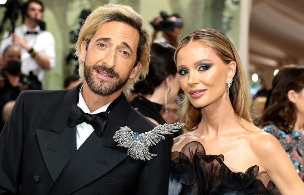 <p>Adrian Brody wears the LIFE 2020 brooch by Elsa Jin to the Met Gala 2024</p>