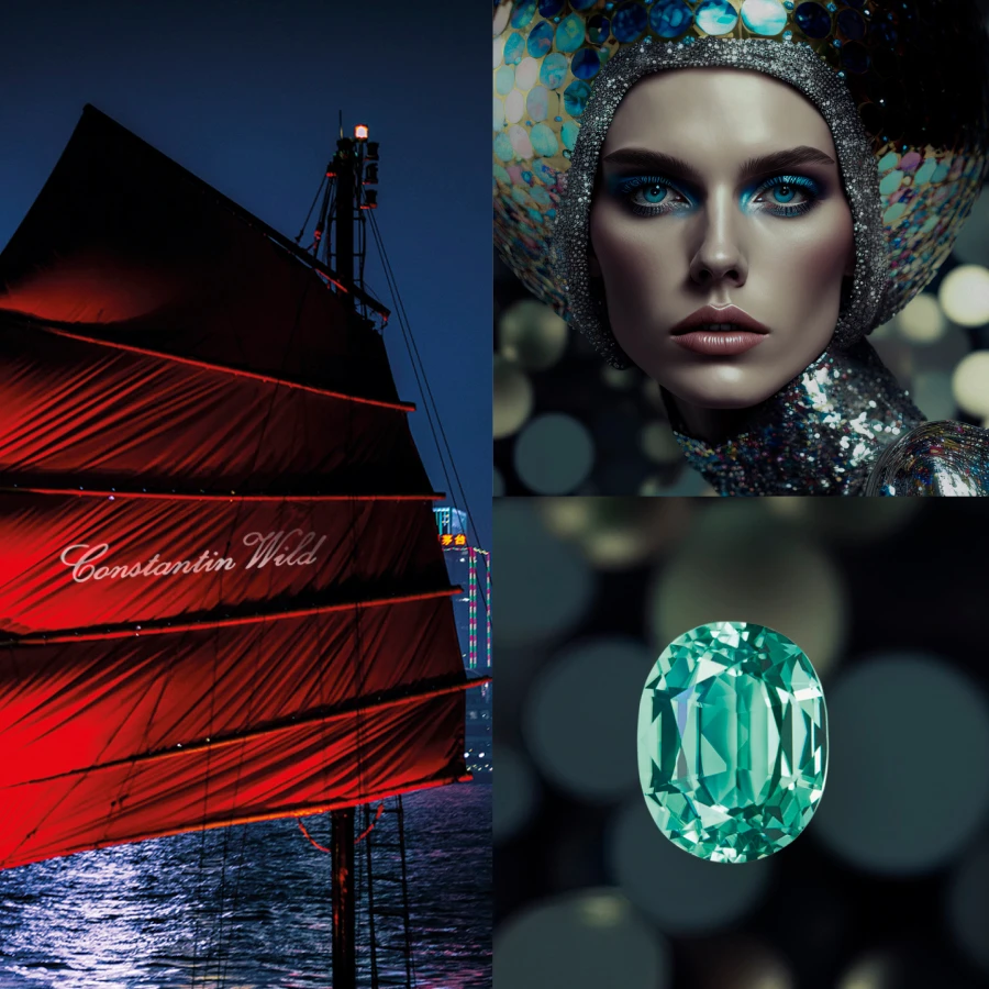 <p>Constantin Wild showcases a special blend of AI and coloured gemstones in its latest brand imagery</p>