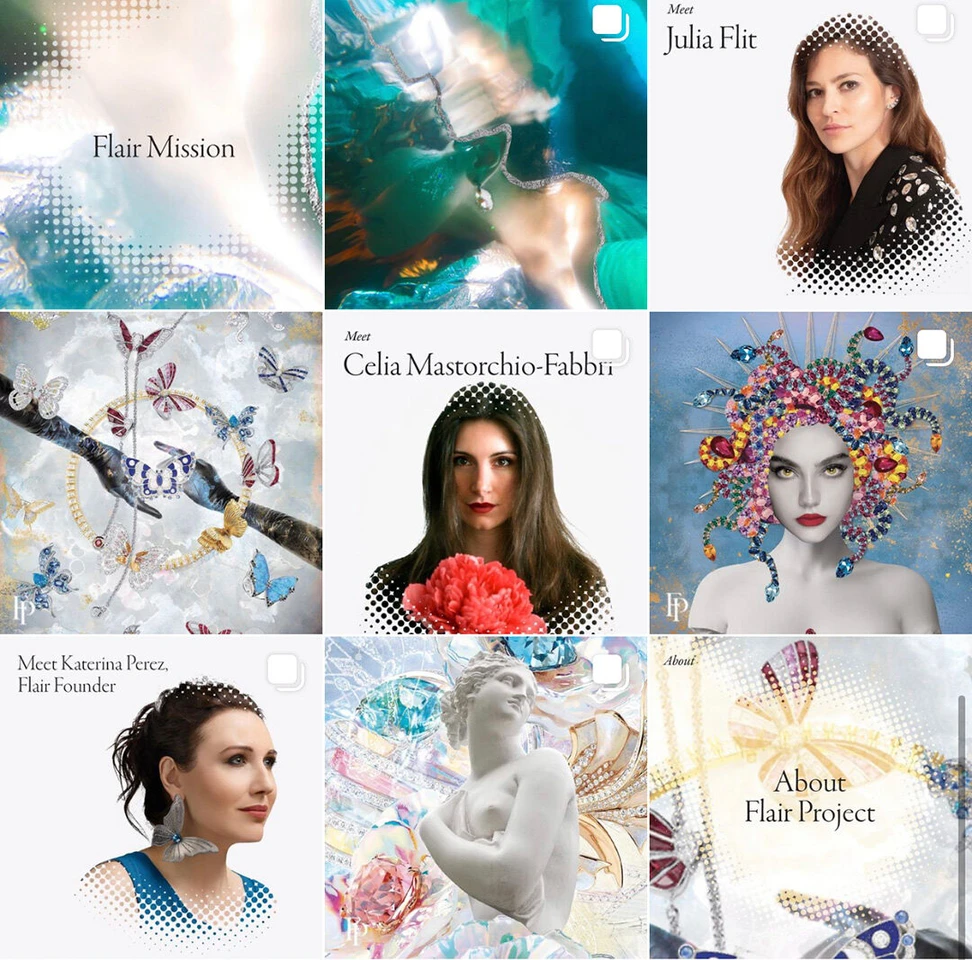 <p>Katerina launched the FLAIR Project at GemGenève in 2021 &#8211; a virtual gallery featuring the work of independent multi-media creatives inspired by jewellery and gemstones</p>
