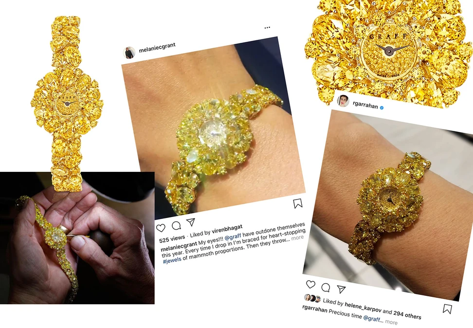 <p>Graff watch made with 59.25 carats of Fancy Vivid yellow diamonds</p>
