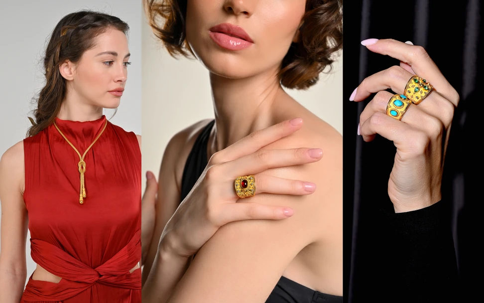 <p>Models wear a selection of fine jewellery creations by Lutèce Jewelry </p>
