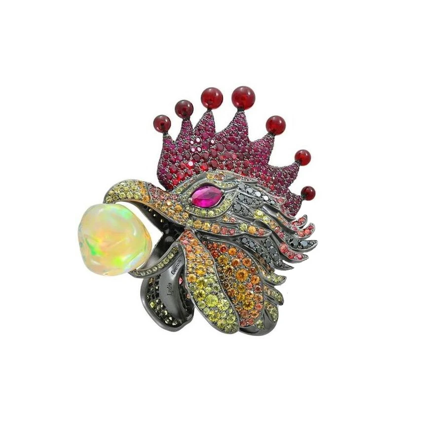 <p>Lydia Courteille Rooster brooch</p>
